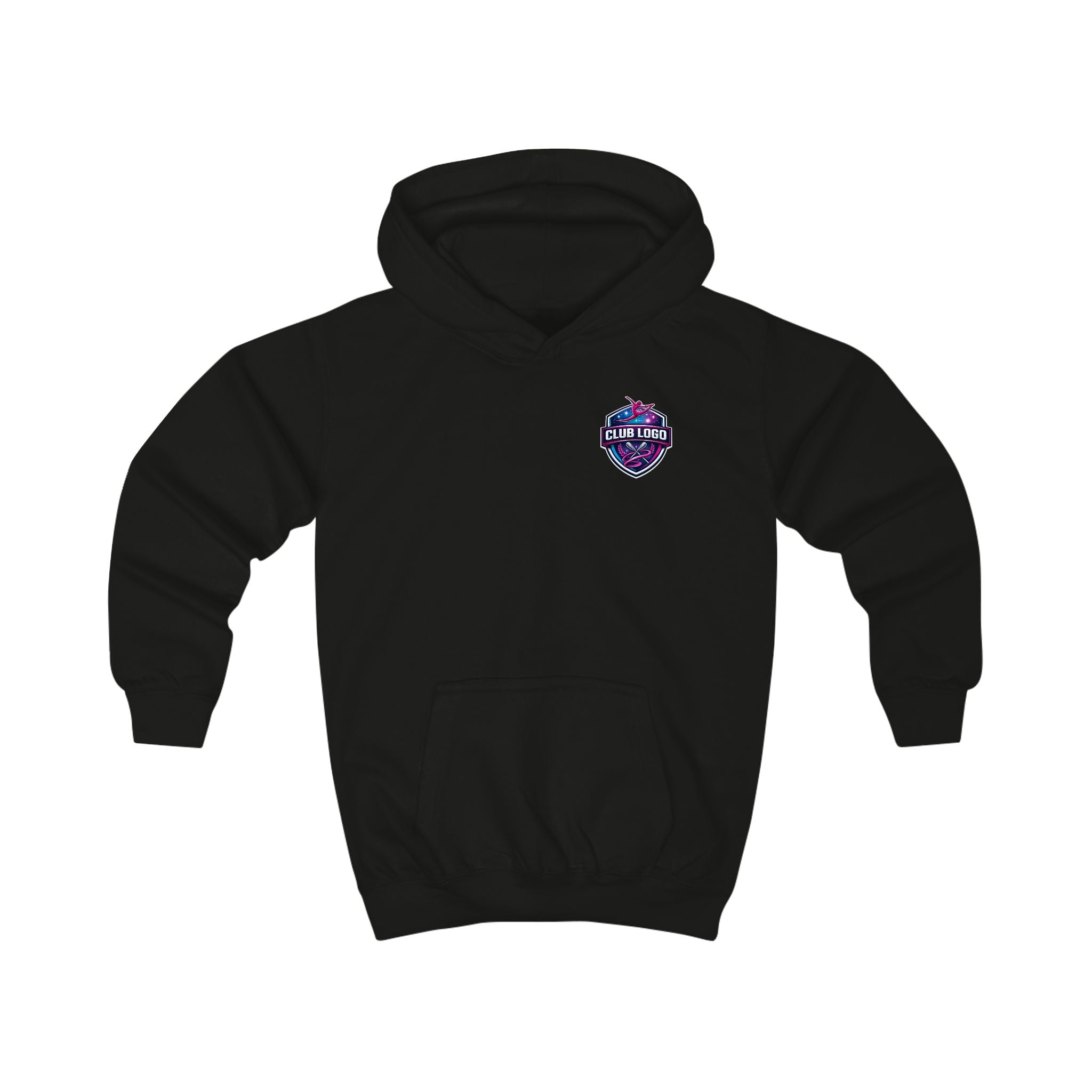 Personalized Club Logo Kids Gymnast Hoodie – Personalized "GYMNAST" Backprint