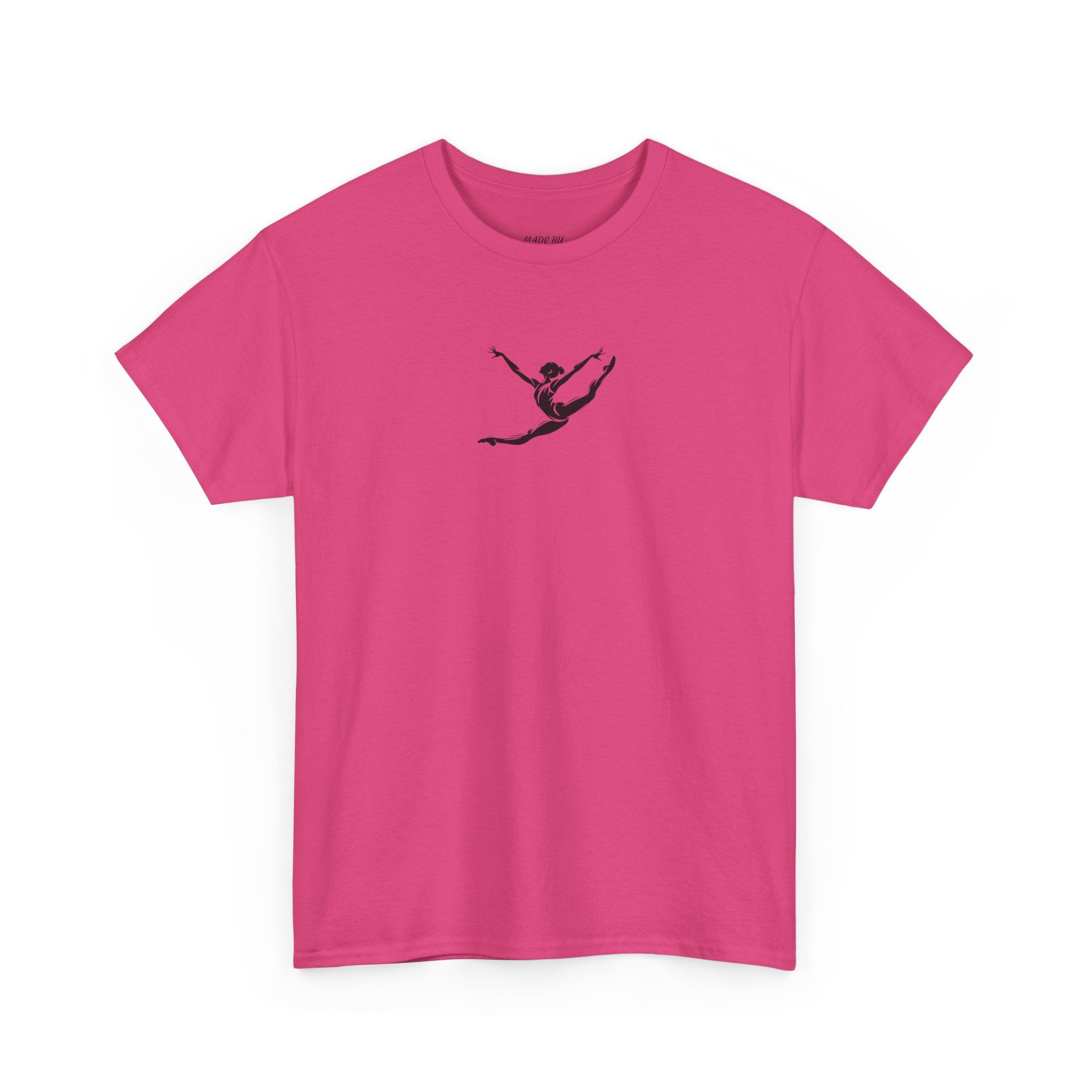 Gymnast Minimalist Tee — Small Graceful Leap Graphic T-Shirt (Adults)