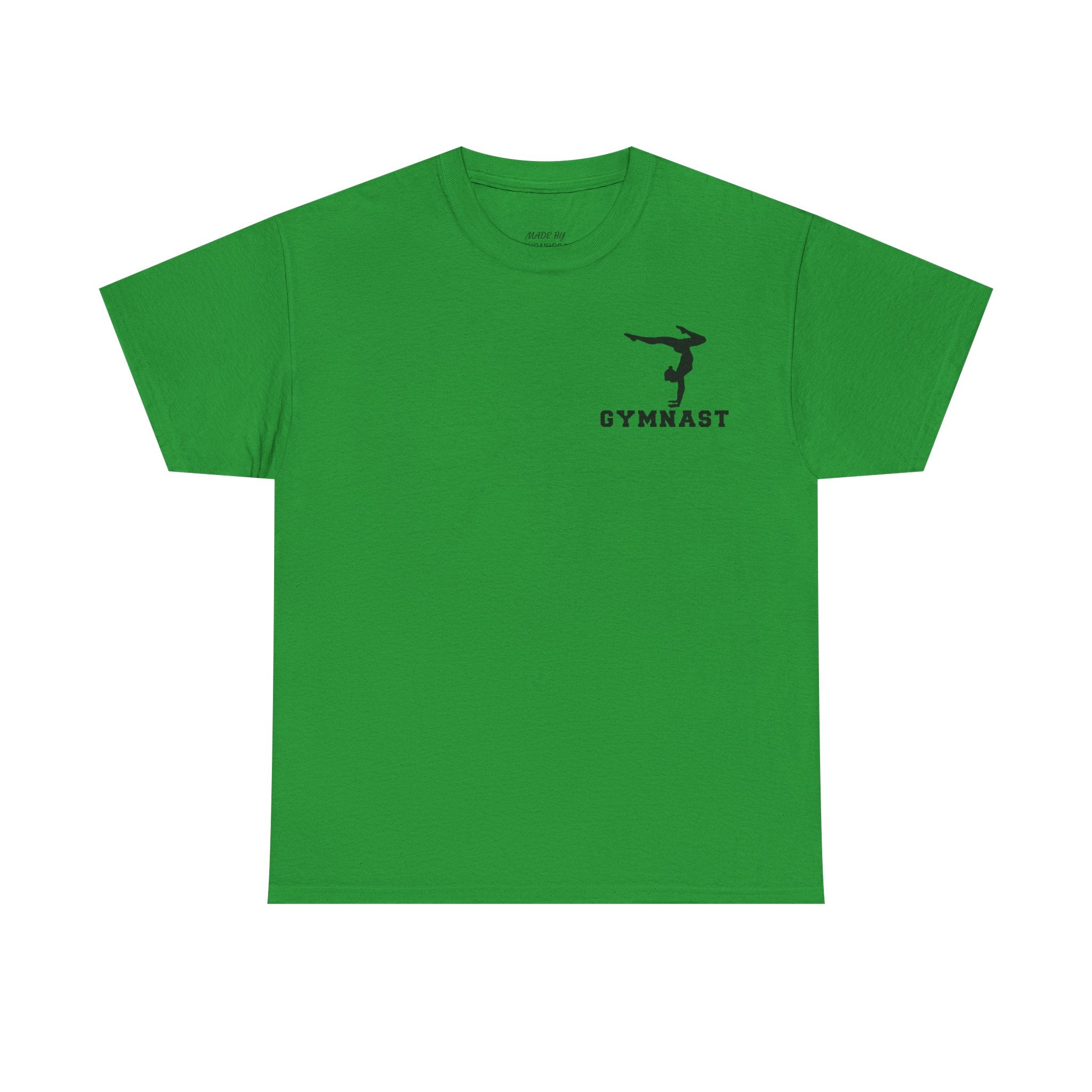 Gymnast Silhouette T-Shirt — "GYMNAST" Chest Logo Athletic Tee (Adults)
