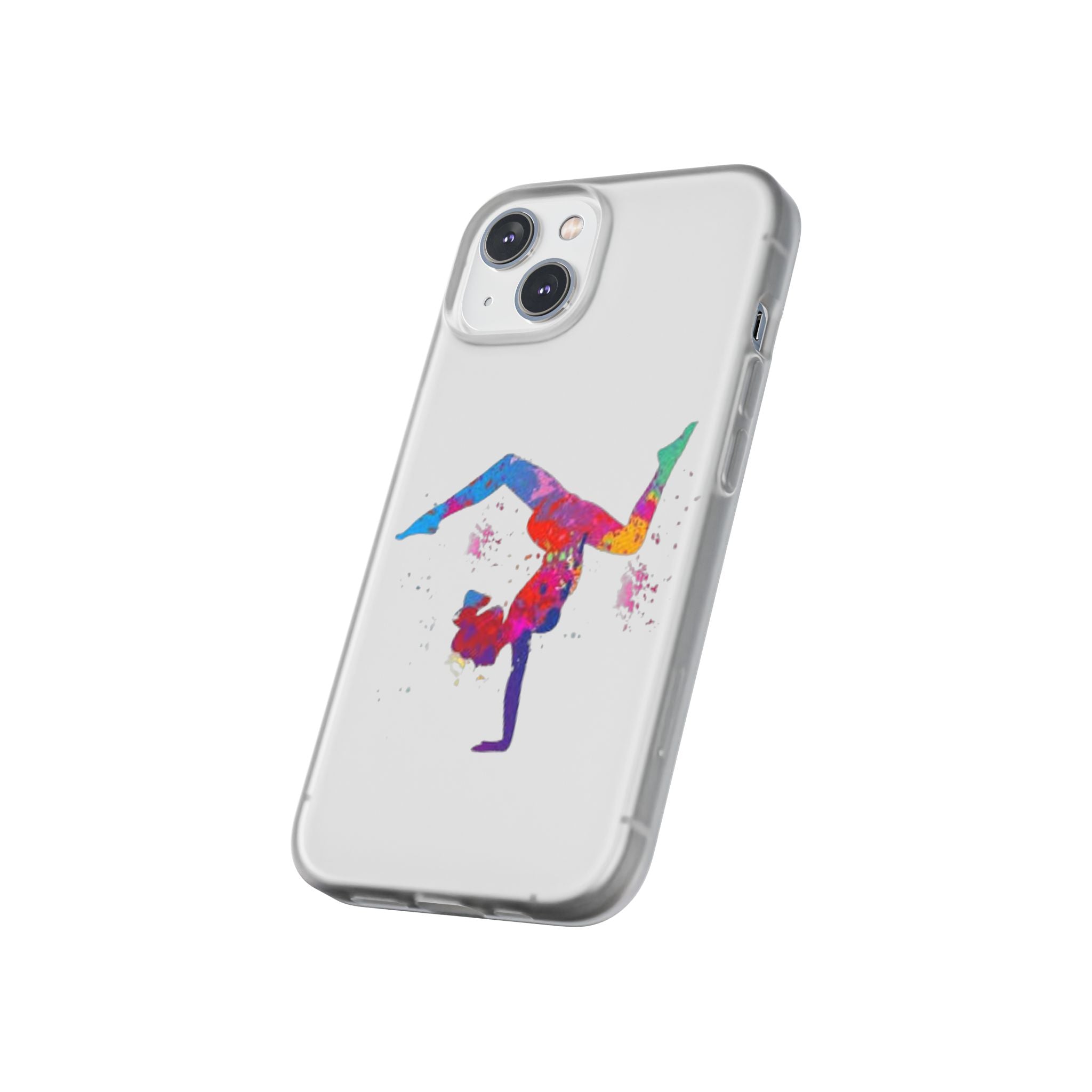 Gymnast Silhouette Phone Case – Colorful Acrobat Watercolor iPhone Cover