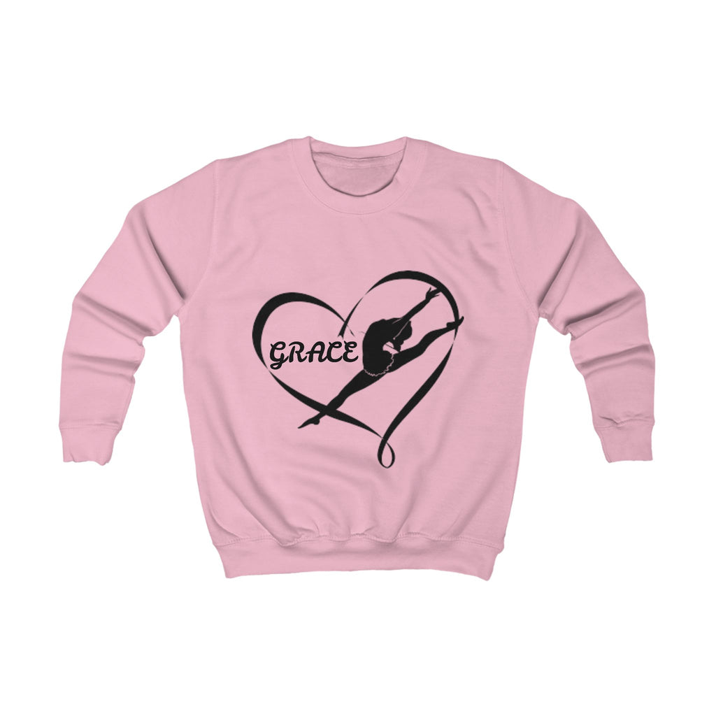 Kids Sweatshirt — Grace Dance Heart Gymnastics Crewneck