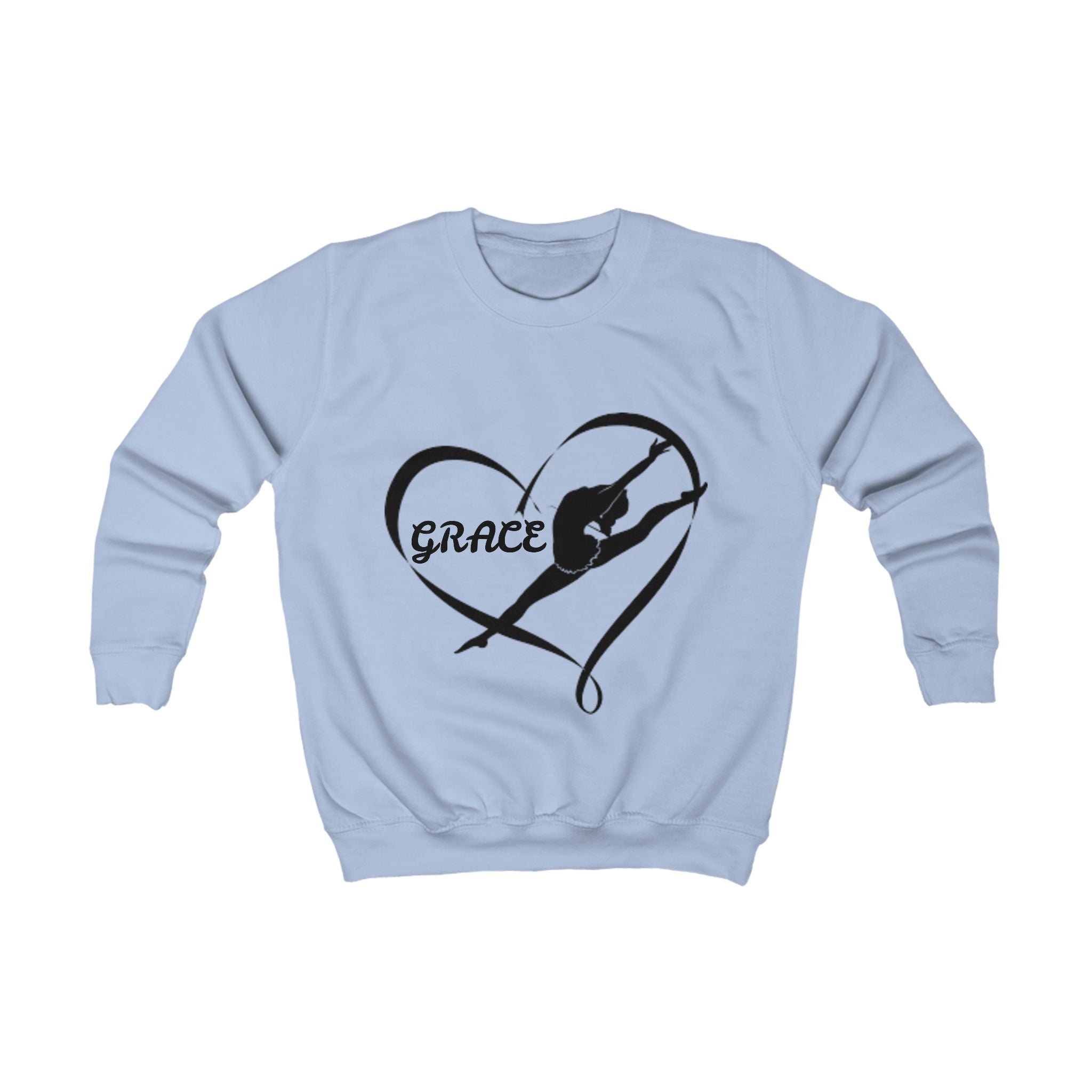 Kids Sweatshirt — Grace Dance Heart Gymnastics Crewneck