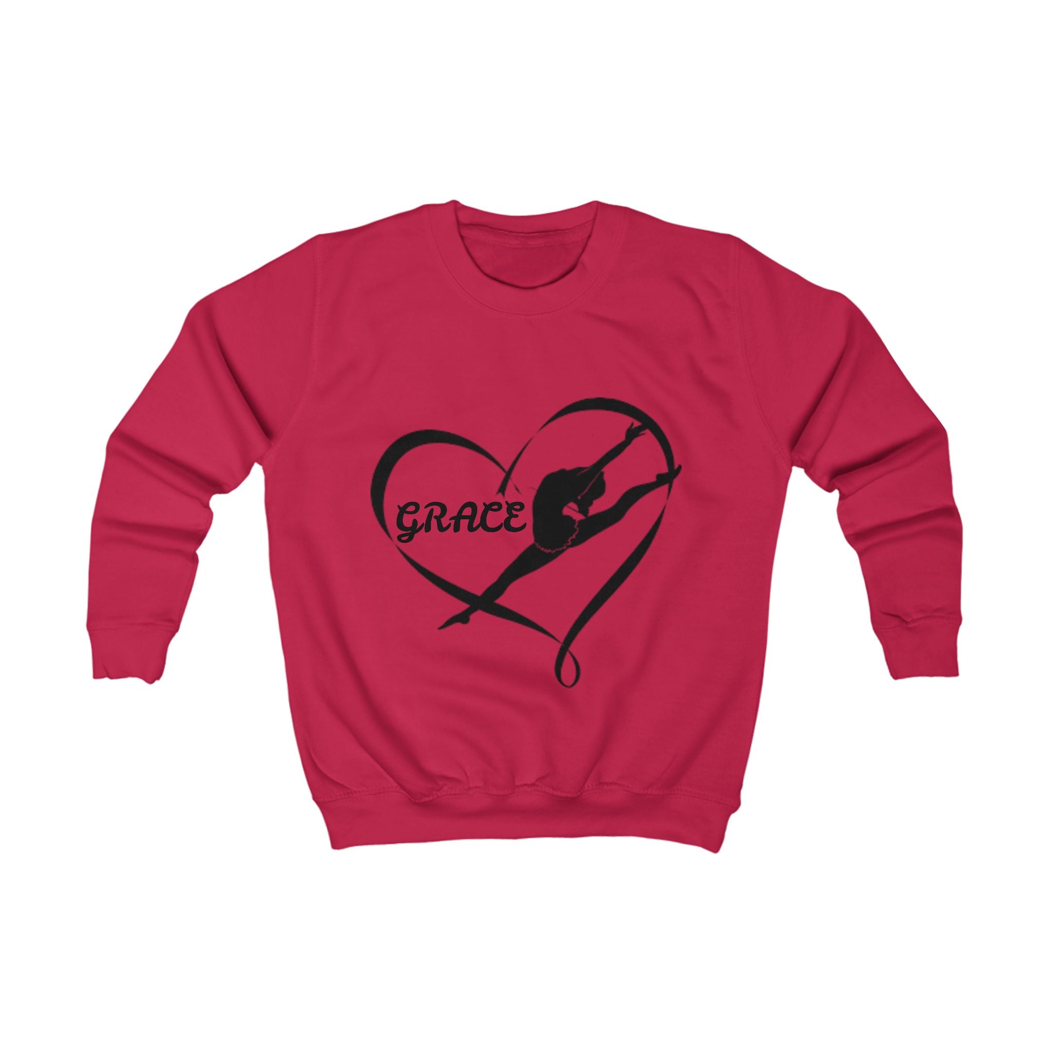 Kids Sweatshirt — Grace Dance Heart Gymnastics Crewneck