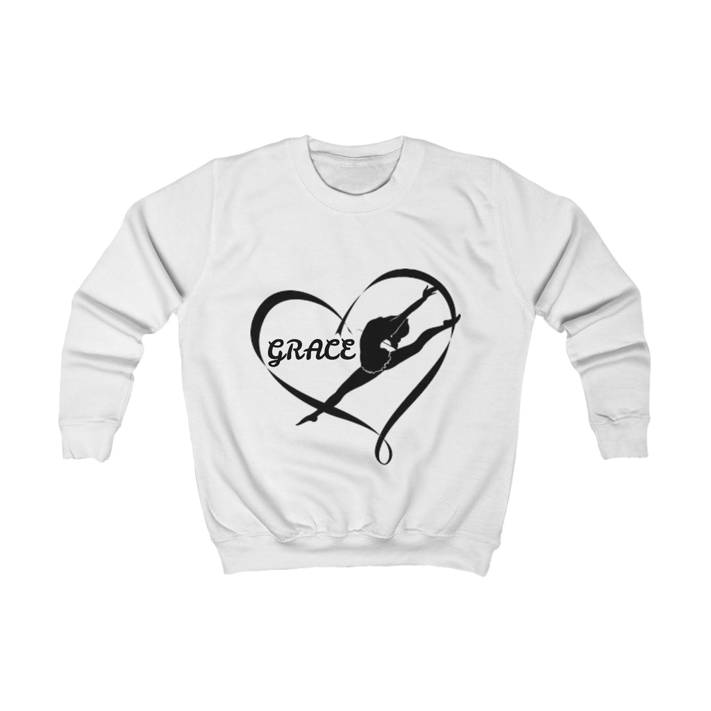 Kids Sweatshirt — Grace Dance Heart Gymnastics Crewneck