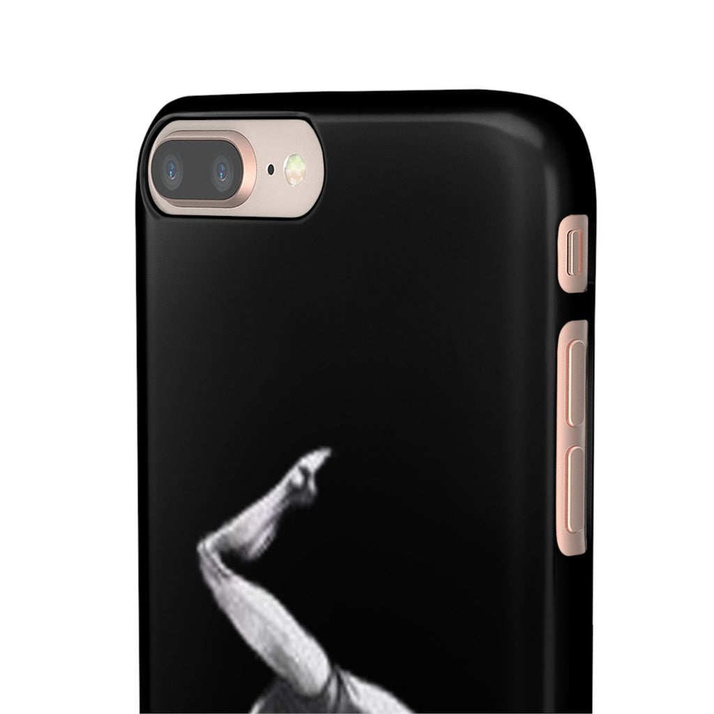 Coach Gymnastics Phone Case — Black Snap Phone Cover with Gymnast Silhouette