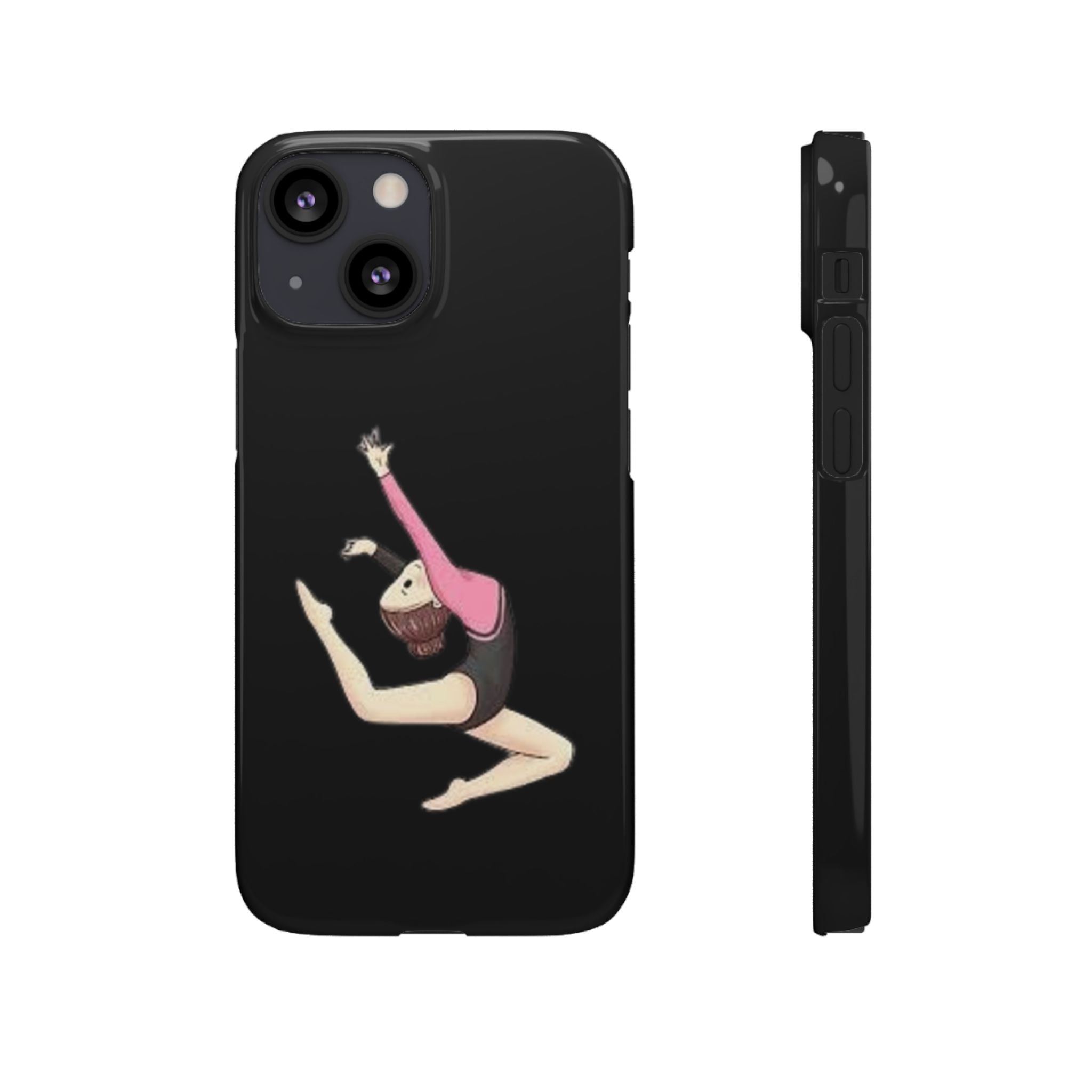Gymnastics Phone Case — Leaping Girl Snap Case (Black)