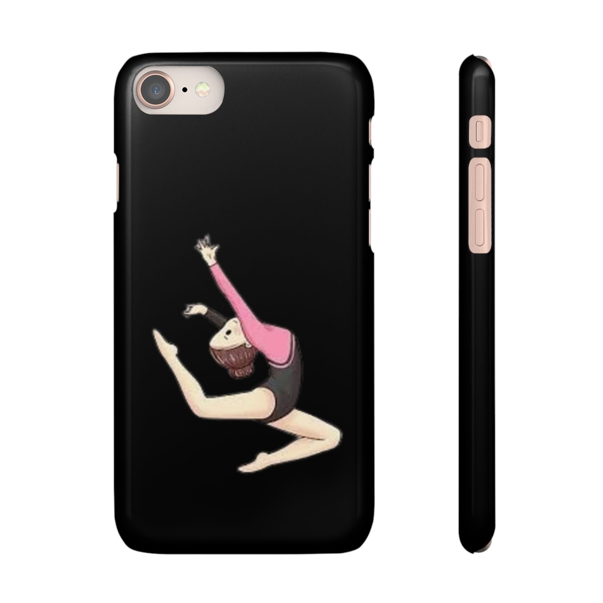Gymnastics Phone Case — Leaping Girl Snap Case (Black)