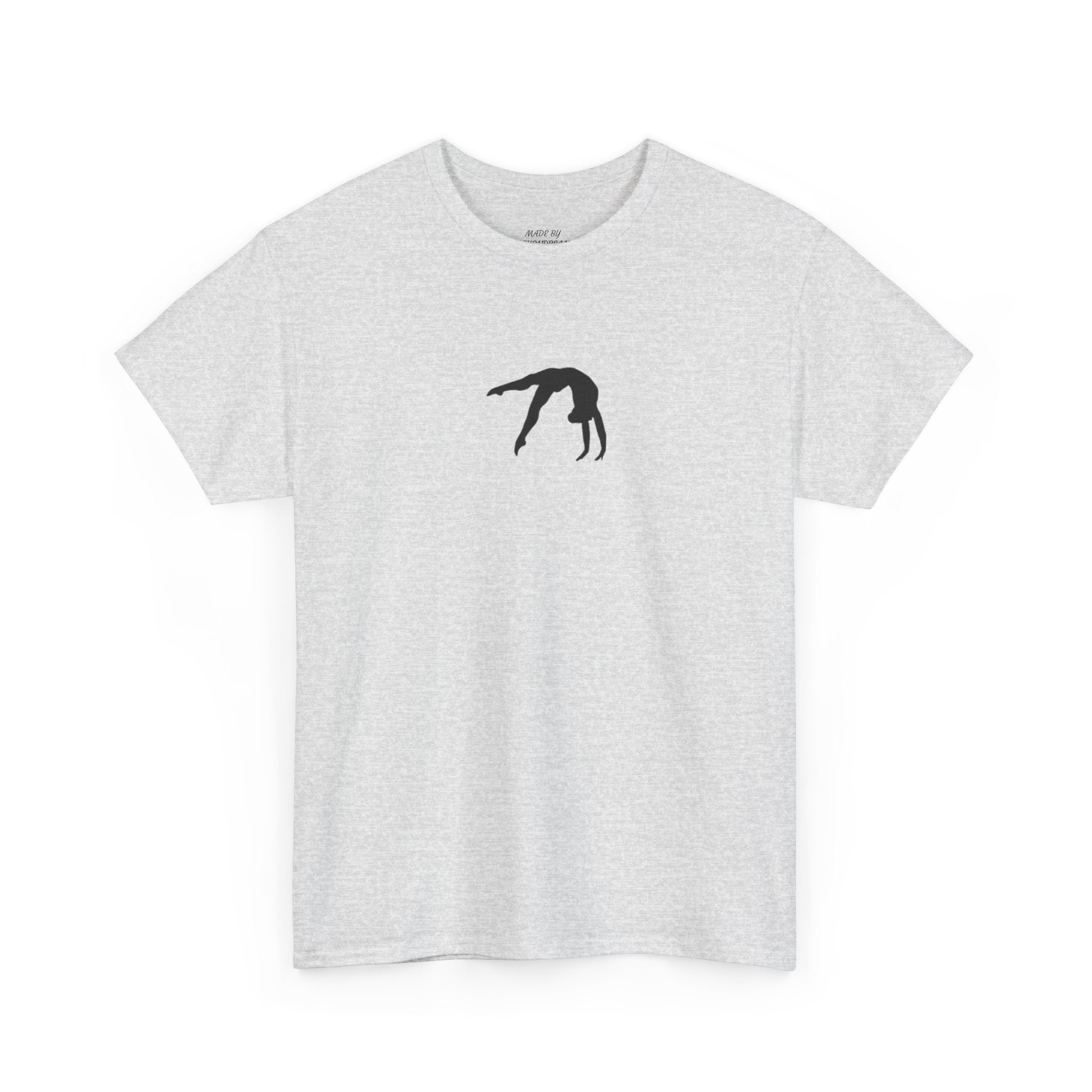 Gymnast Silhouette T-Shirt — Minimal Backbend Design Athletic Tee (Adults)