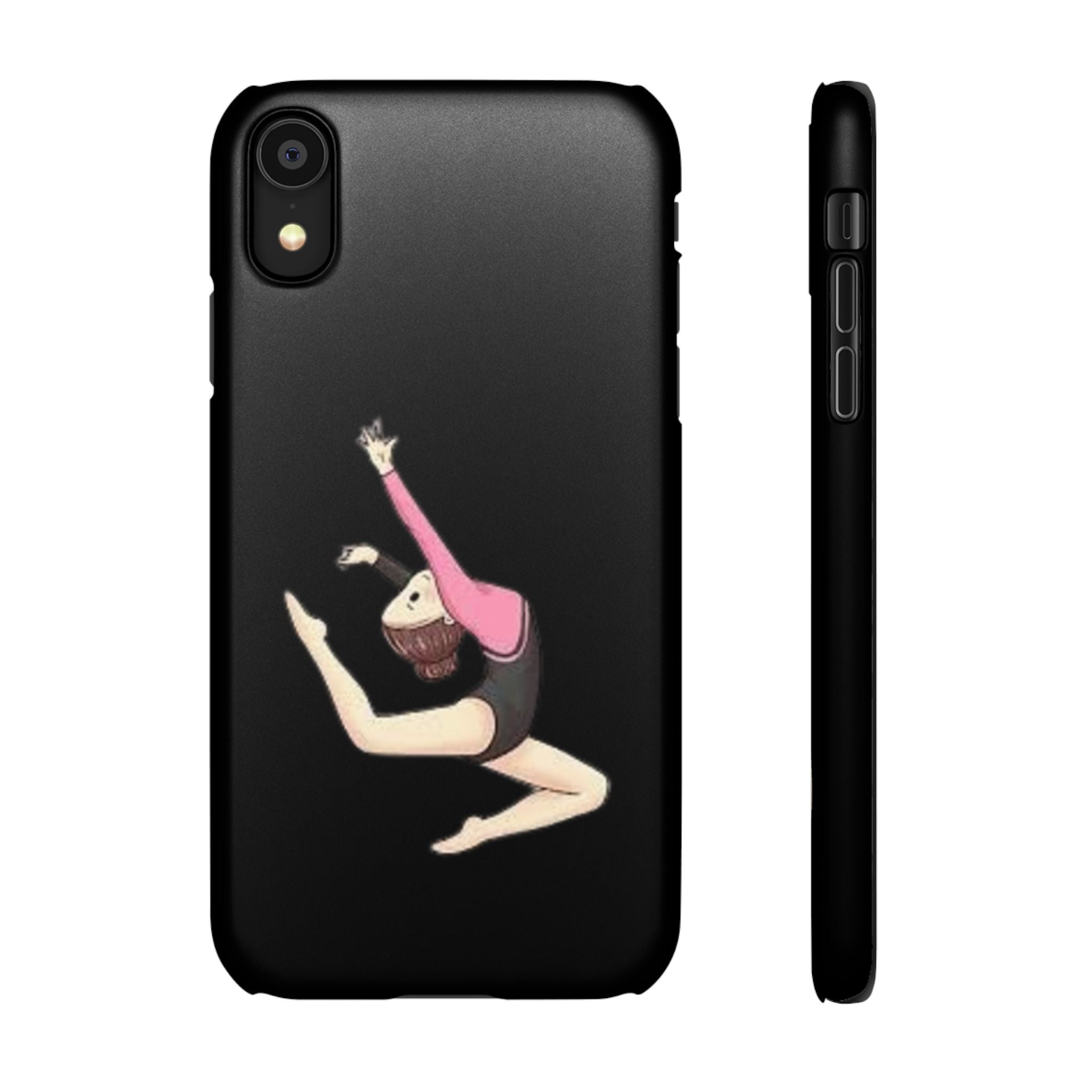 Gymnastics Phone Case — Leaping Girl Snap Case (Black)