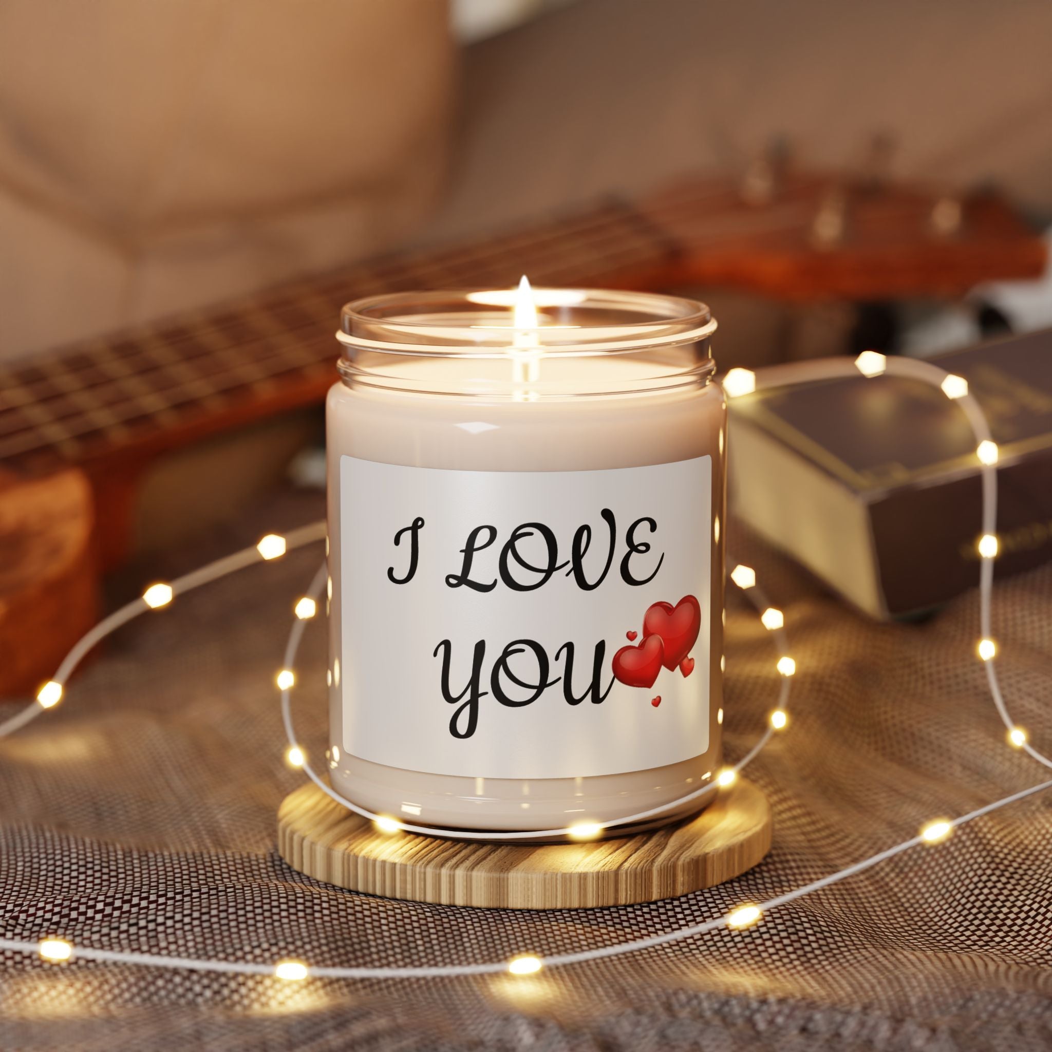 I Love You Scented Soy Candle — 9oz Romantic Gift Candle with Heart Design