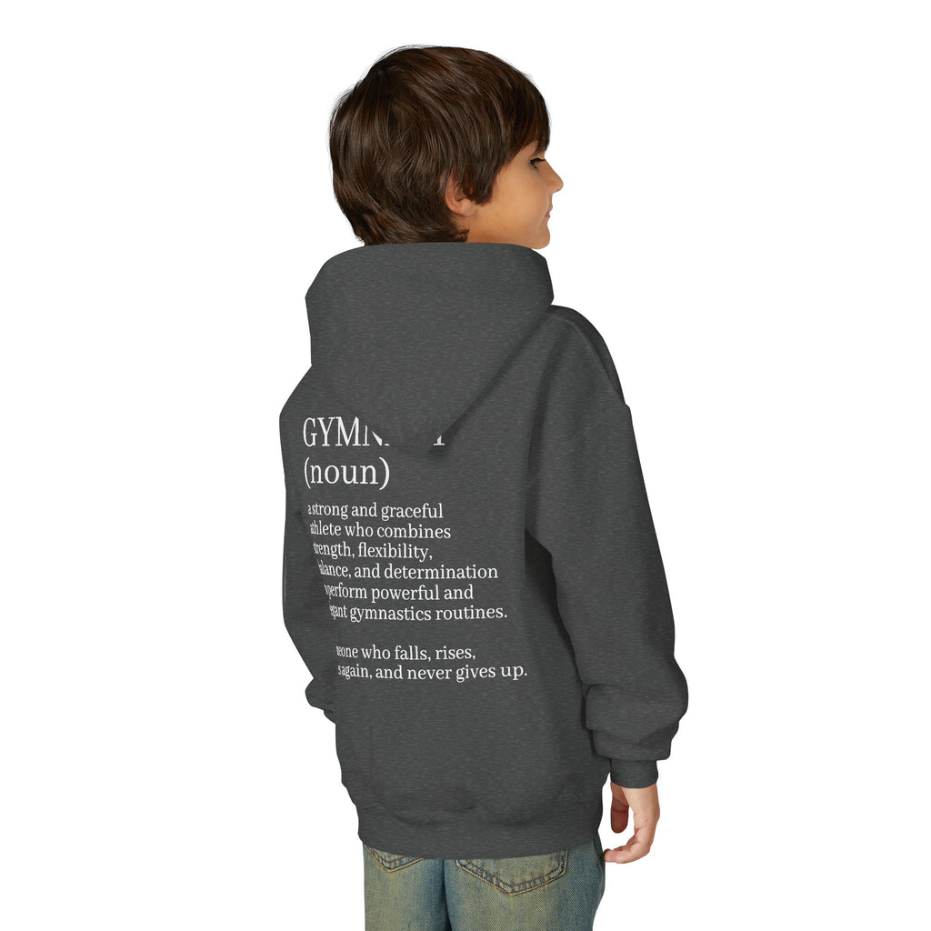 Gymnast Definition Youth Hoodie — Personalized 'NAME' Back-Print Sweatshirt