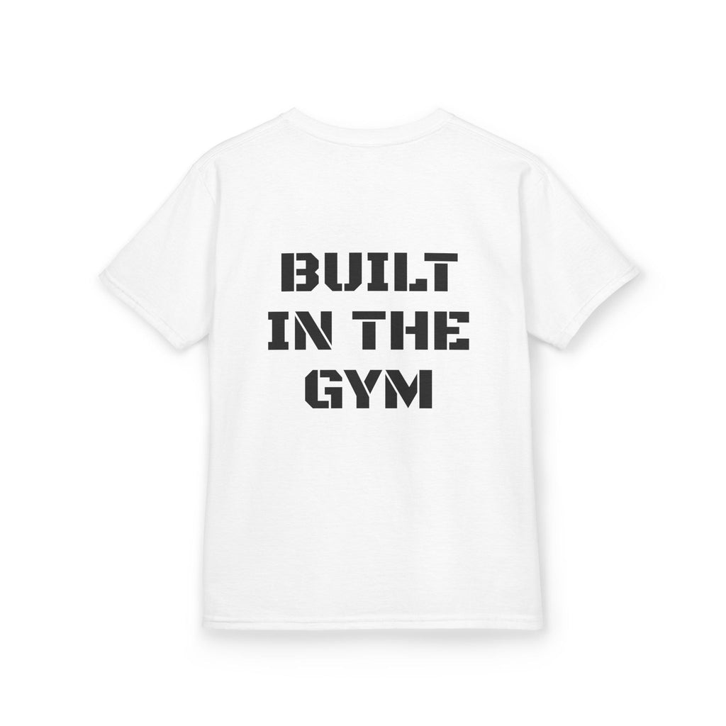 Kids Tee — "Built in the Gym" Motivational Fitness Shirt
