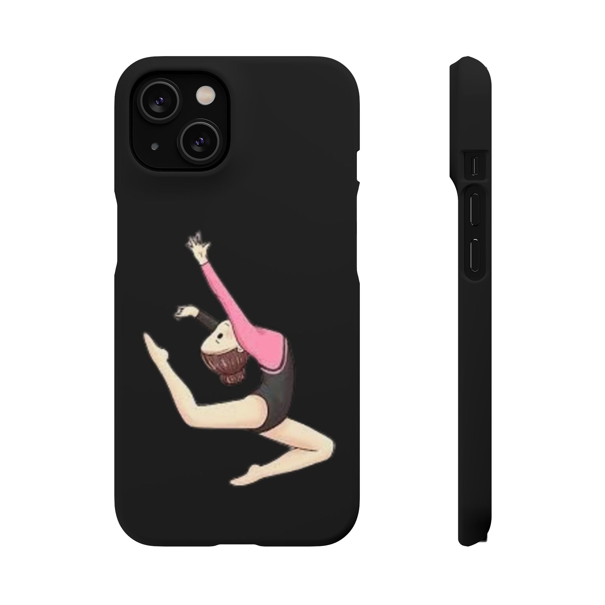 Gymnastics Phone Case — Leaping Girl Snap Case (Black)
