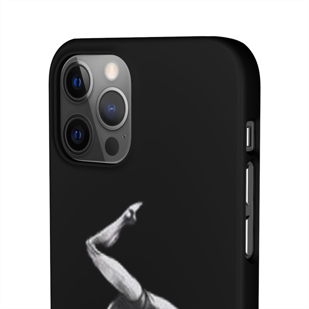 Coach Gymnastics Phone Case — Black Snap Phone Cover with Gymnast Silhouette