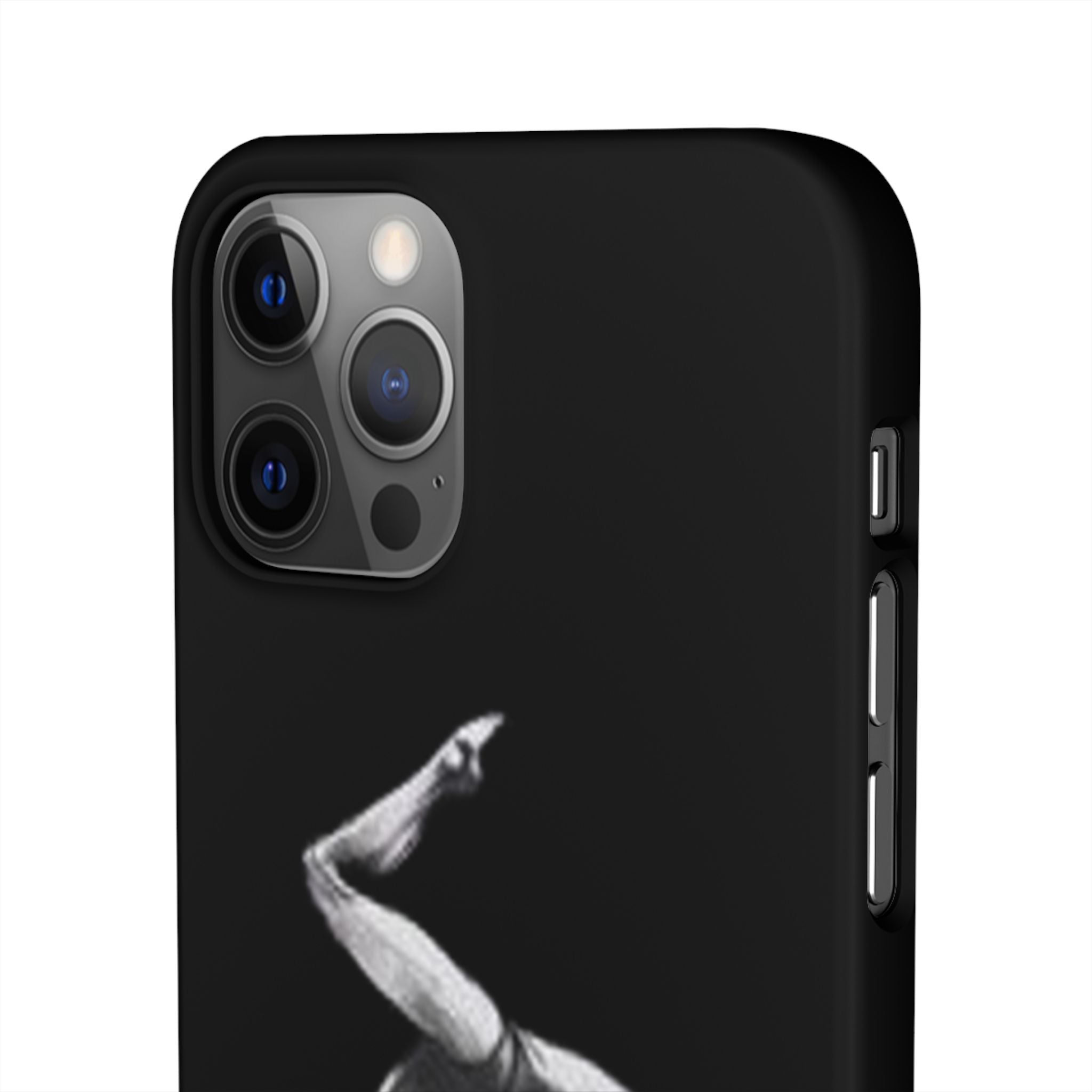 Coach Gymnastics Phone Case — Black Snap Phone Cover with Gymnast Silhouette