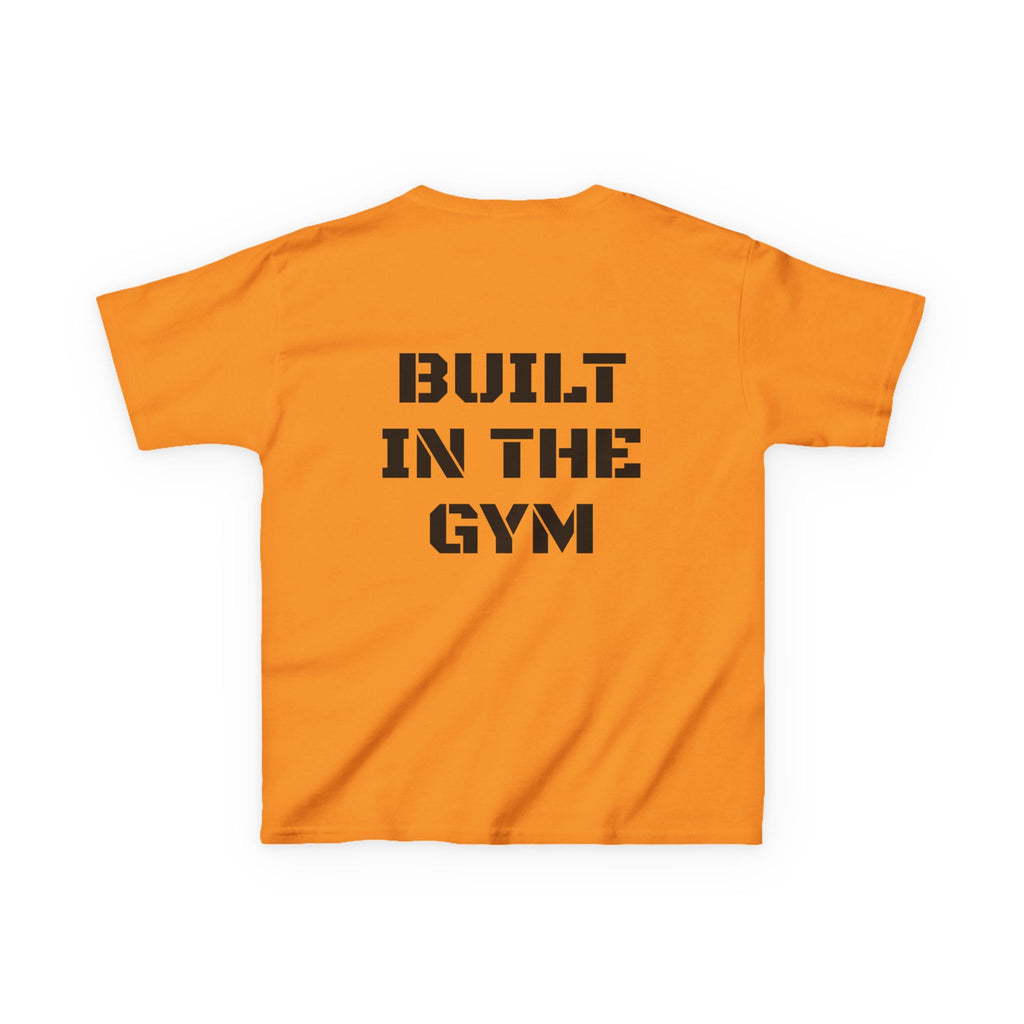 Kids Tee — "Built in the Gym" Motivational Fitness Shirt