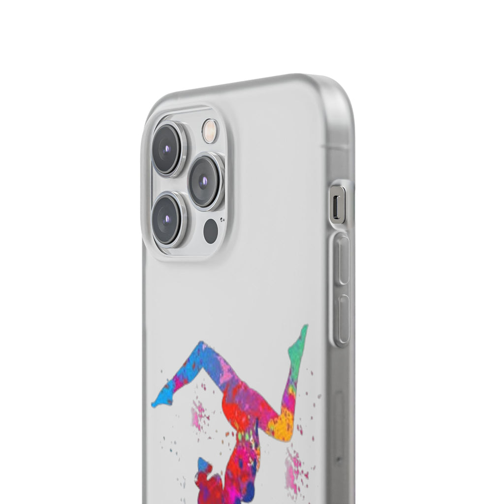 Gymnast Silhouette Phone Case – Colorful Acrobat Watercolor iPhone Cover