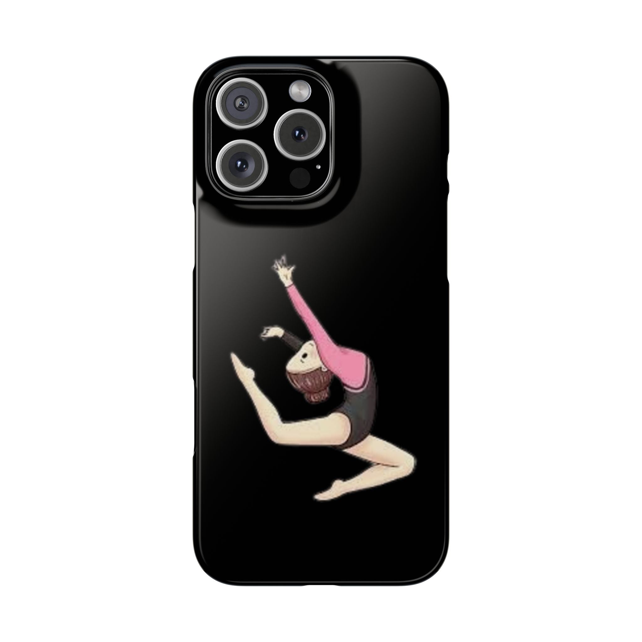 Gymnastics Phone Case — Leaping Girl Snap Case (Black)