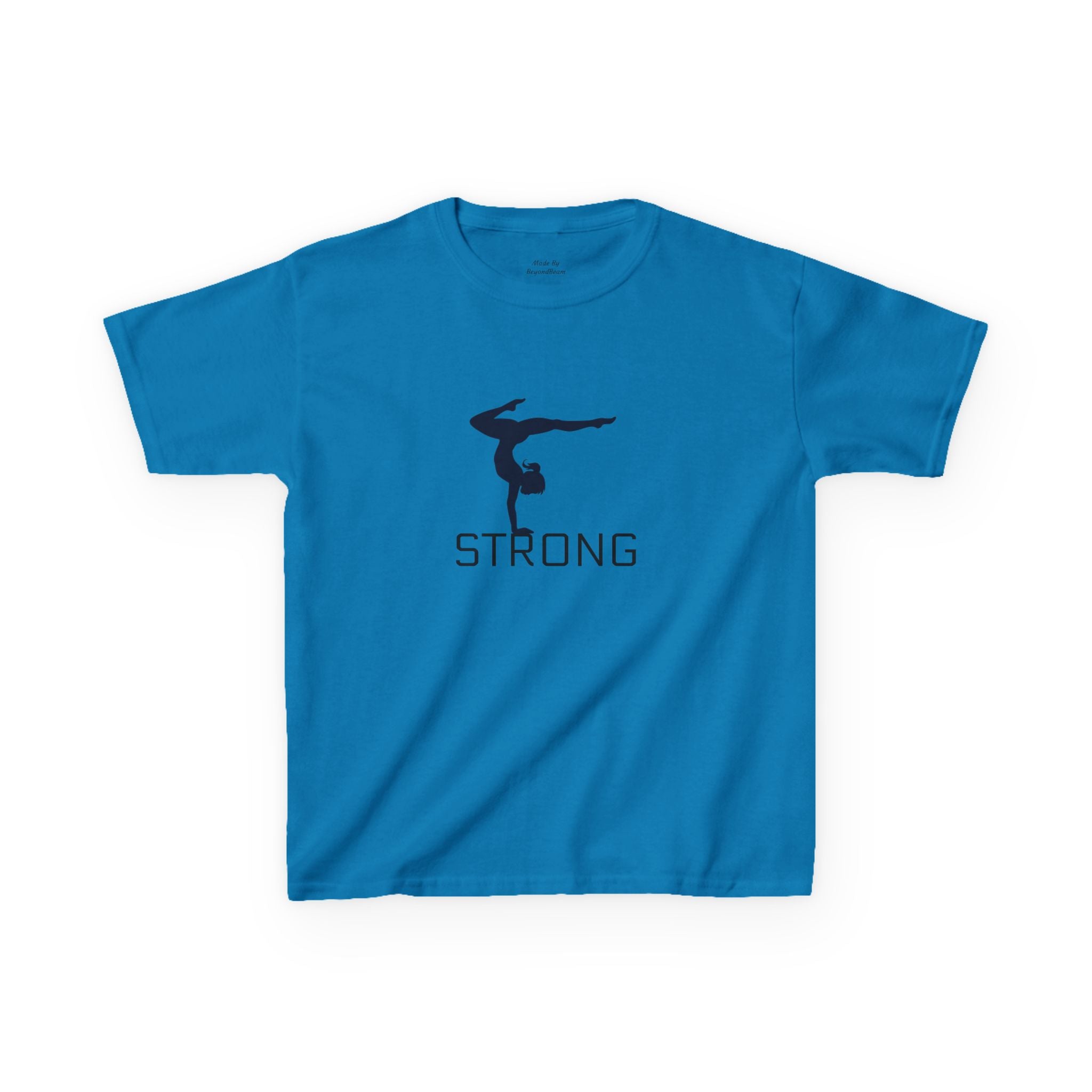 Kids Gymnastics Tee — 'STRONG' Handstand Silhouette Shirt