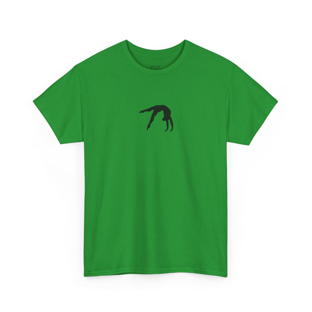 Gymnast Silhouette T-Shirt — Minimal Backbend Design Athletic Tee (Adults)