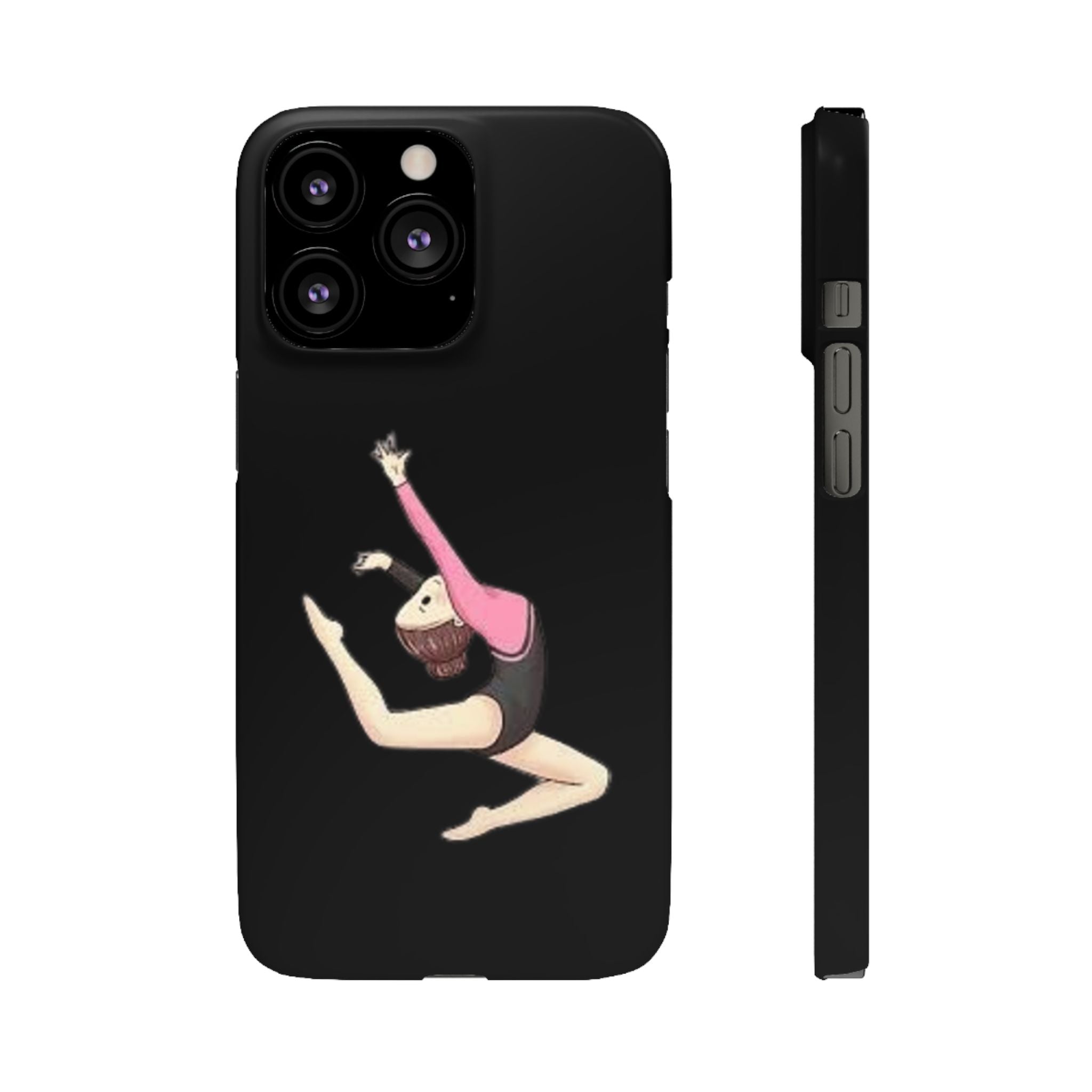 Gymnastics Phone Case — Leaping Girl Snap Case (Black)