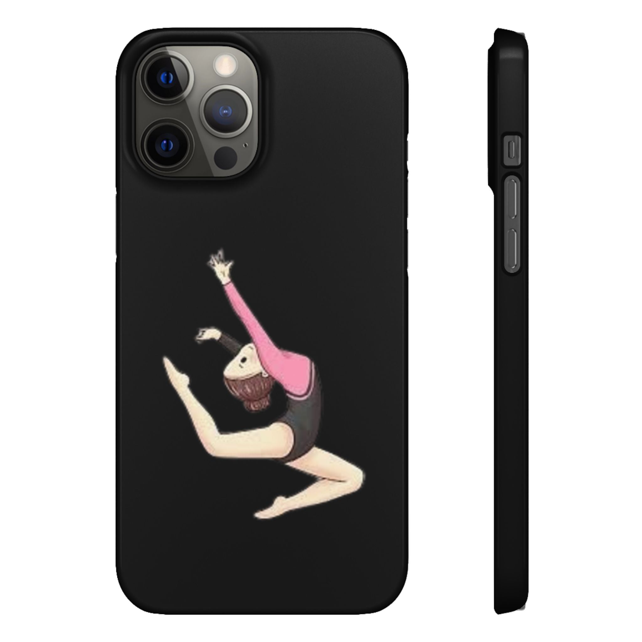 Gymnastics Phone Case — Leaping Girl Snap Case (Black)
