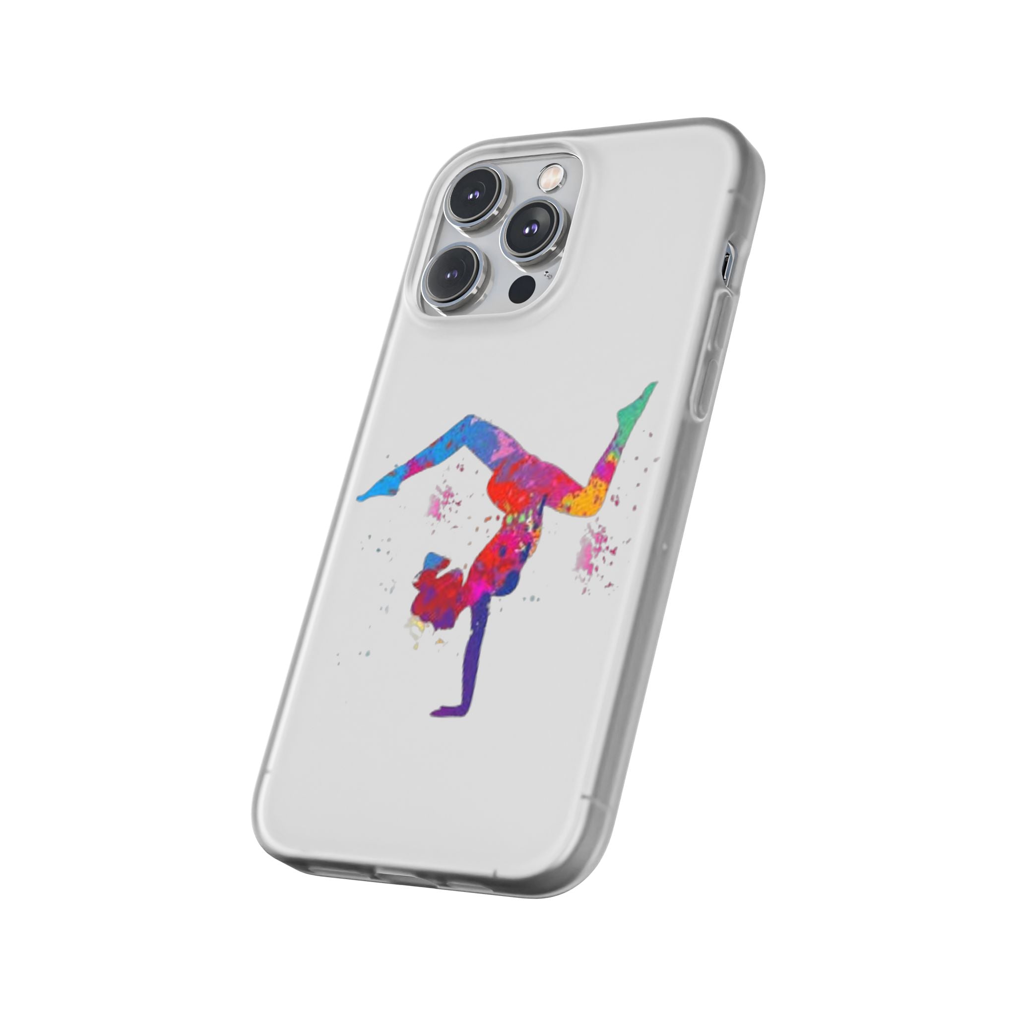 Gymnast Silhouette Phone Case – Colorful Acrobat Watercolor iPhone Cover