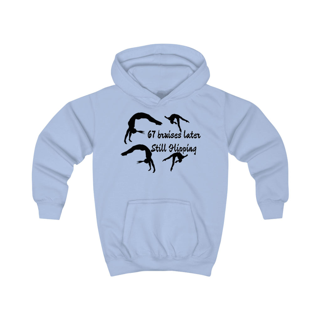 Kids Hoodie – '67 Bruises Later Still Flipping' Gymnastics Hoodie (Kids)