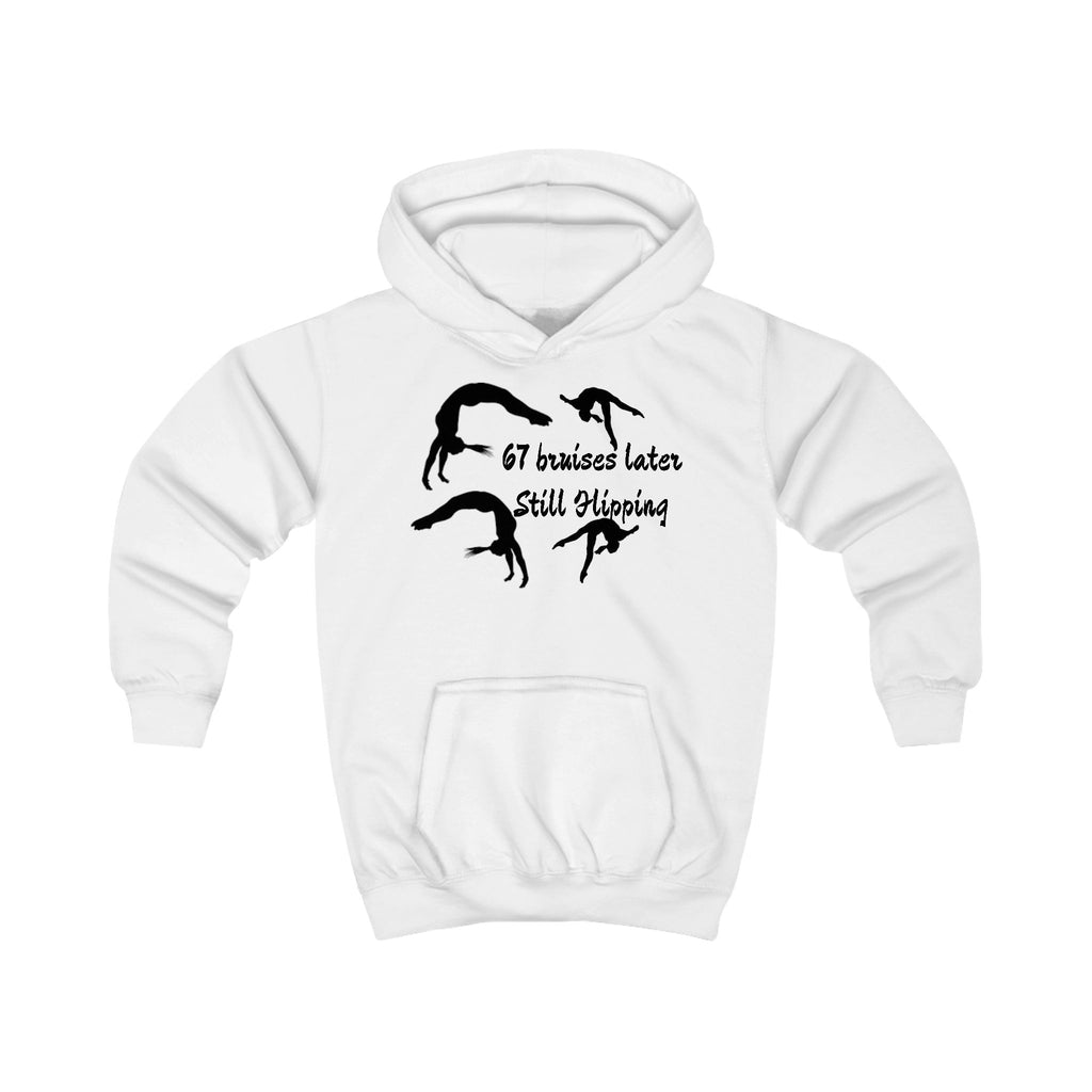 Kids Hoodie – '67 Bruises Later Still Flipping' Gymnastics Hoodie (Kids)