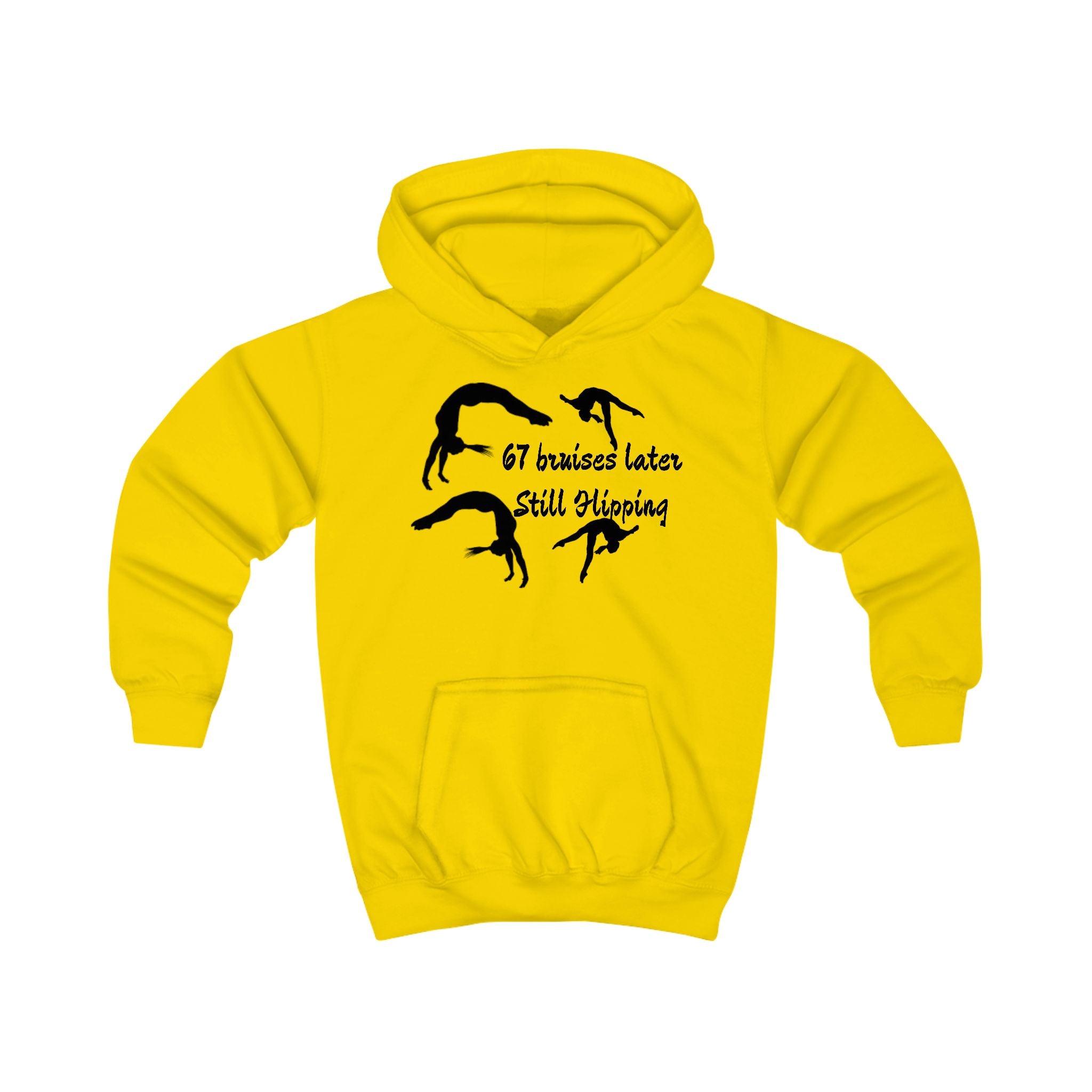Kids Hoodie – '67 Bruises Later Still Flipping' Gymnastics Hoodie (Kids)