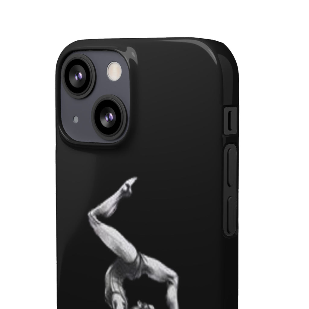 Coach Gymnastics Phone Case — Black Snap Phone Cover with Gymnast Silhouette