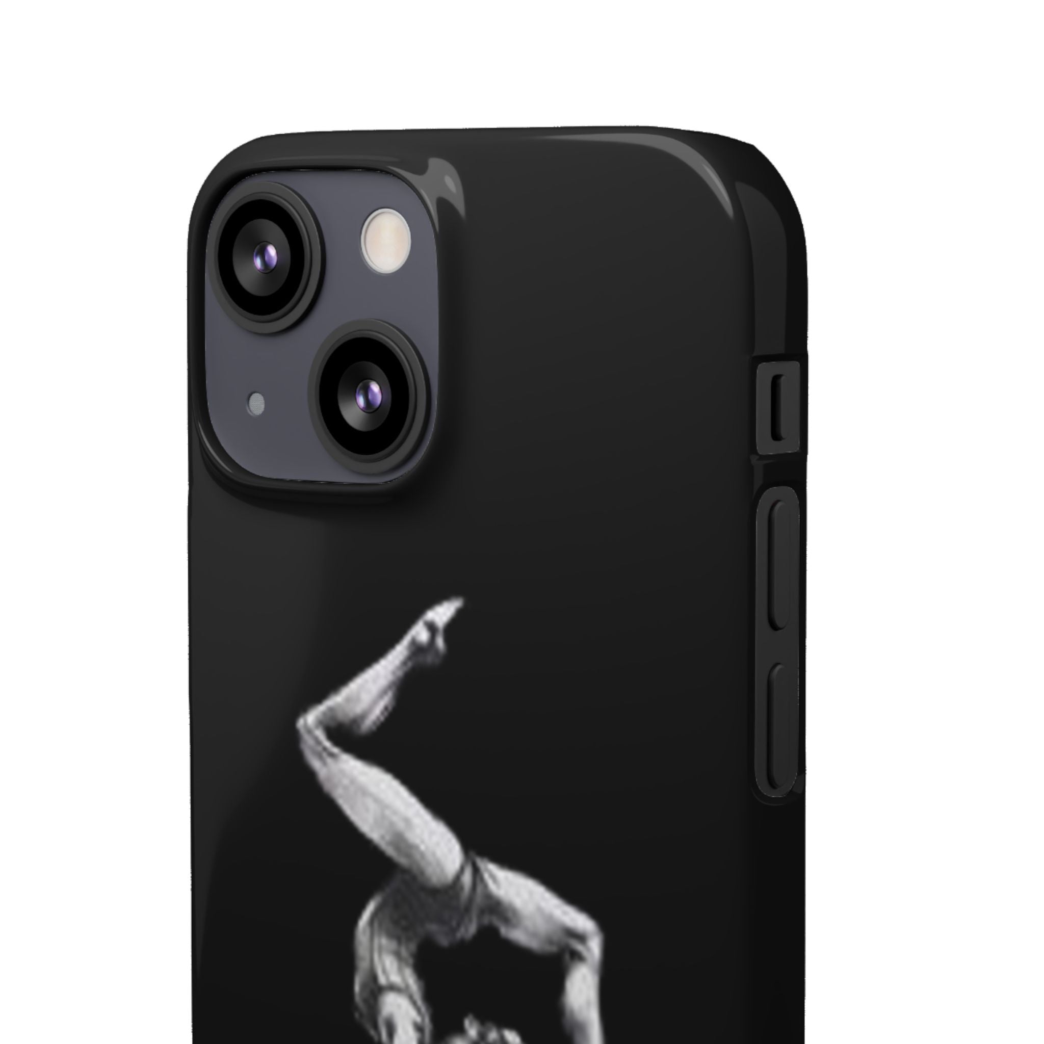 Coach Gymnastics Phone Case — Black Snap Phone Cover with Gymnast Silhouette
