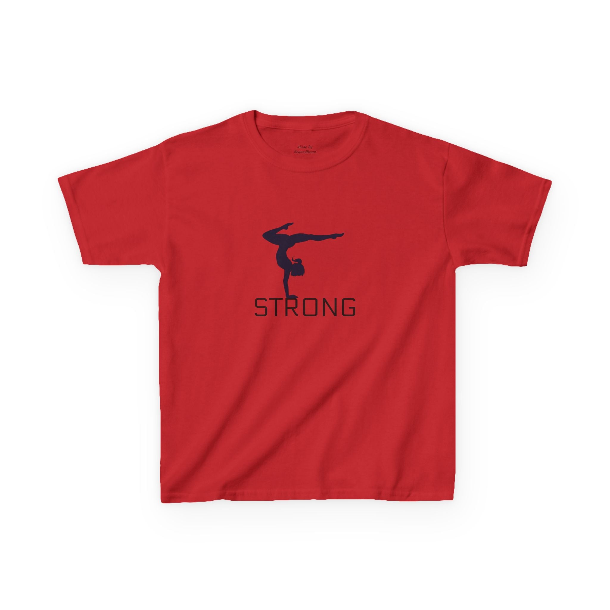 Kids Gymnastics Tee — 'STRONG' Handstand Silhouette Shirt