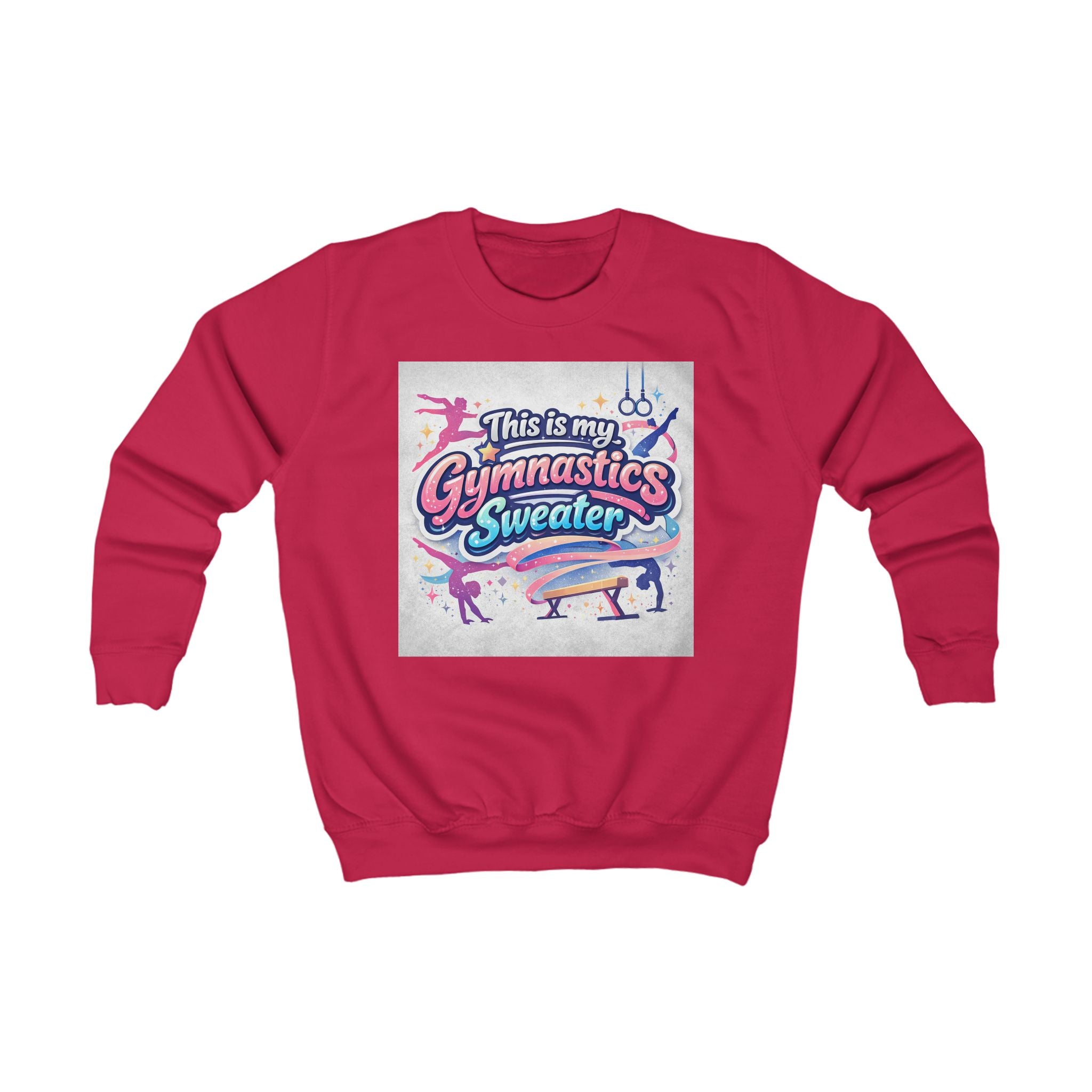 Kids Gymnastics Sweater - "This Is My Gymnastics Sweater" Cute Girl/Boy Athletic Crewneck
