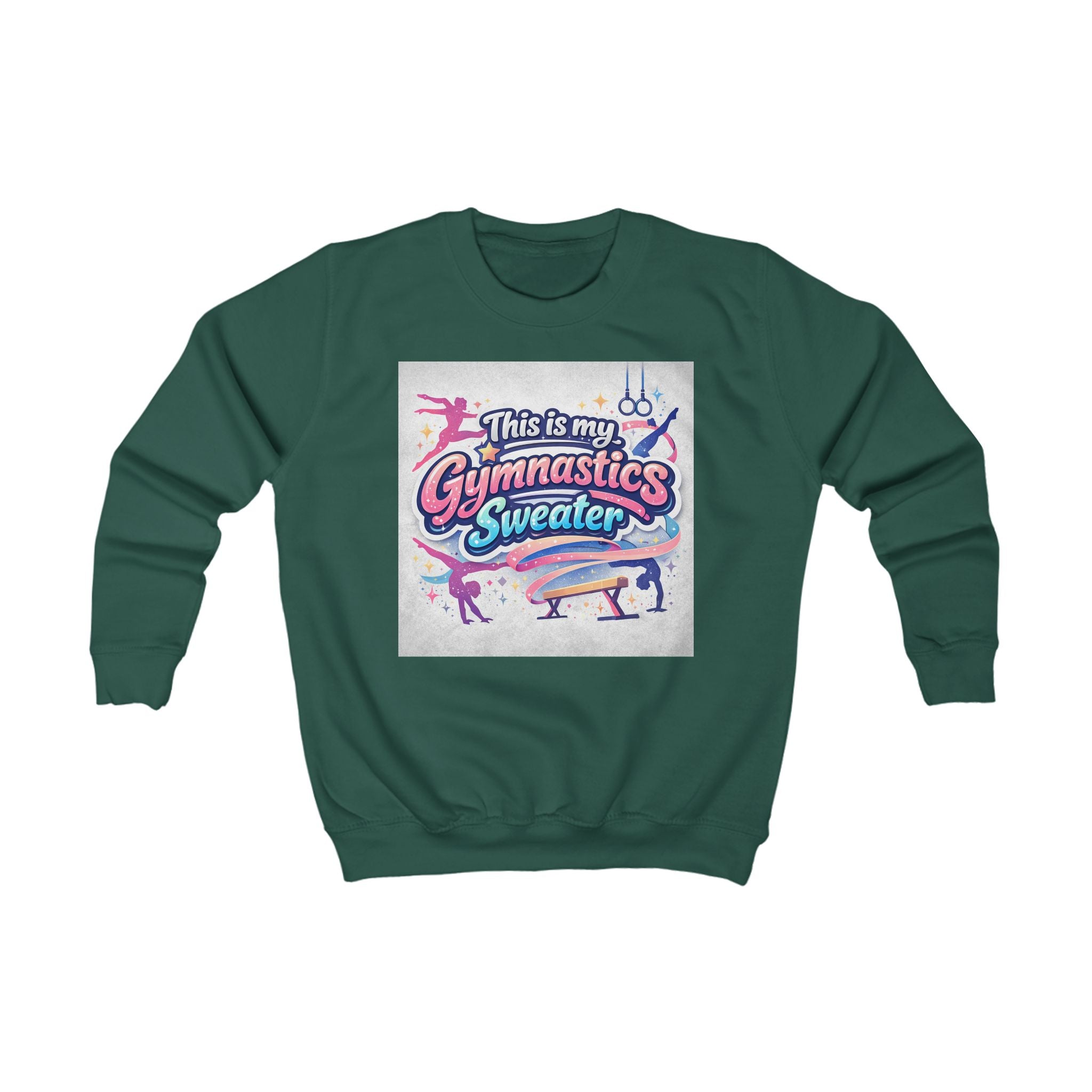 Kids Gymnastics Sweater - "This Is My Gymnastics Sweater" Cute Girl/Boy Athletic Crewneck