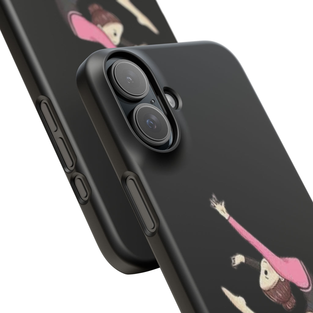 Gymnastics Phone Case — Leaping Girl Snap Case (Black)