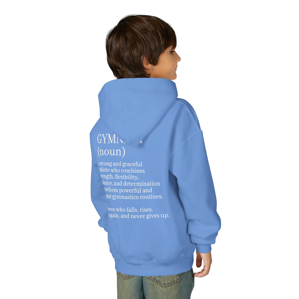 Gymnast Definition Youth Hoodie — Personalized 'NAME' Back-Print Sweatshirt
