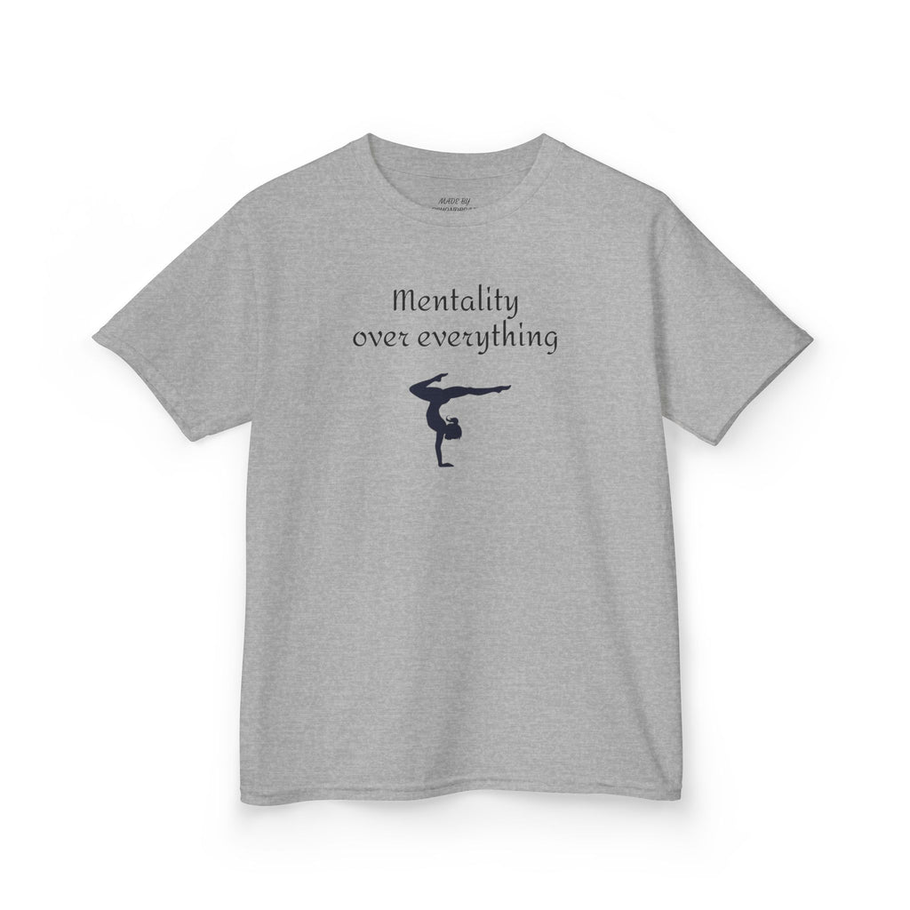 Kids Tee — “Mentality Over Everything” Gymnast Silhouette Shirt