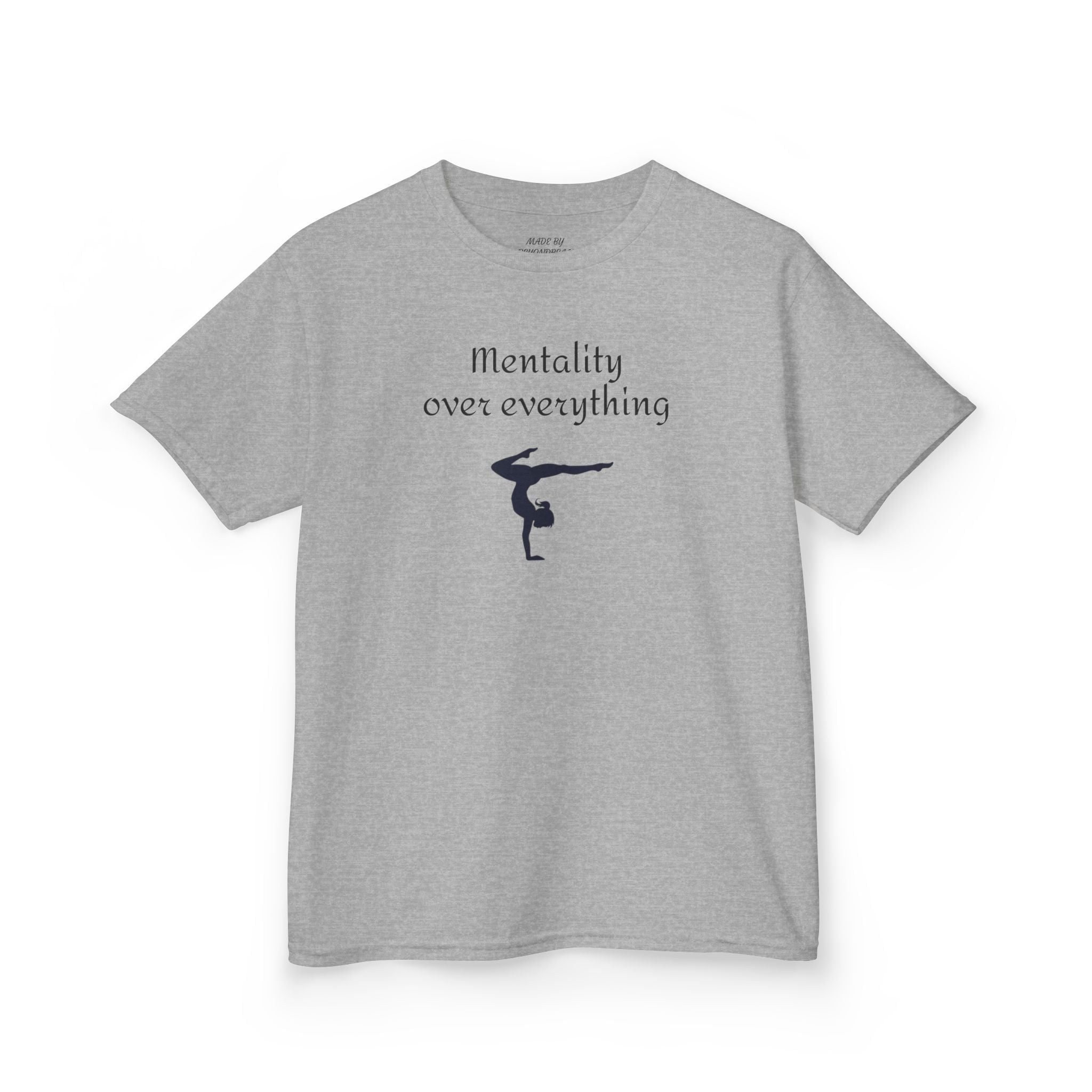 Kids Tee — “Mentality Over Everything” Gymnast Silhouette Shirt