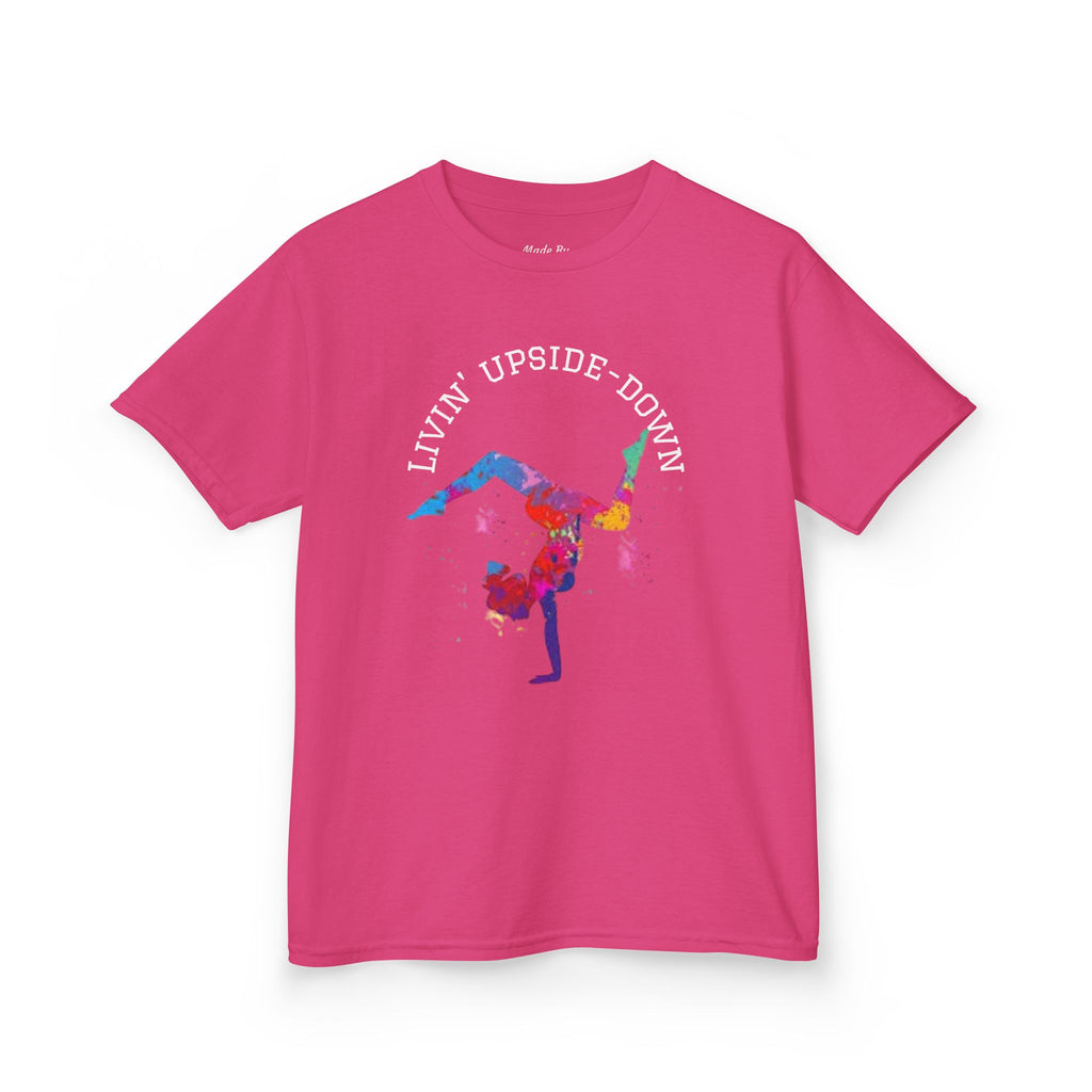 Colorful Gymnastics Kids Tee - 'Livin' Upside Down' (Kids)