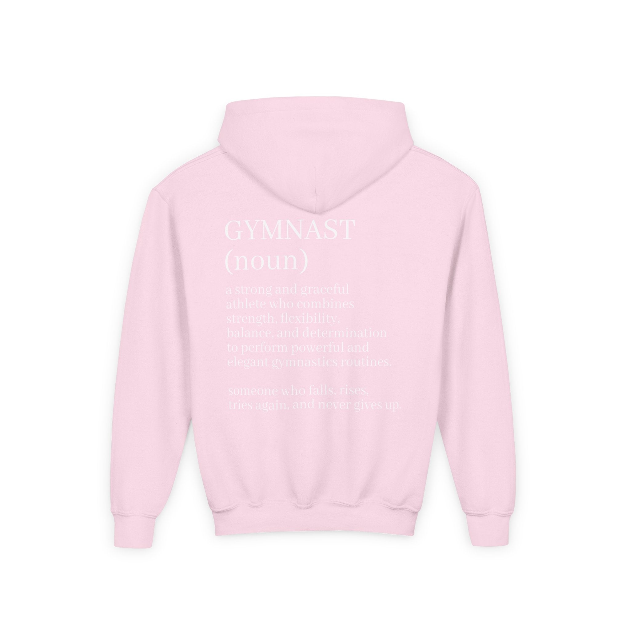Gymnast Definition Youth Hoodie — Personalized 'NAME' Back-Print Sweatshirt