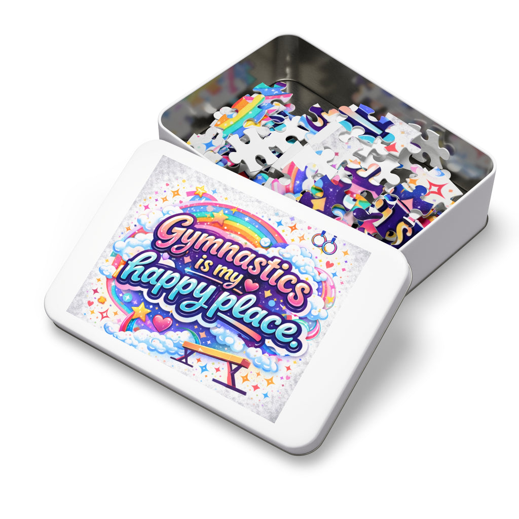 Gymnastics Is My Happy Place Jigsaw Puzzle (with Tin)
