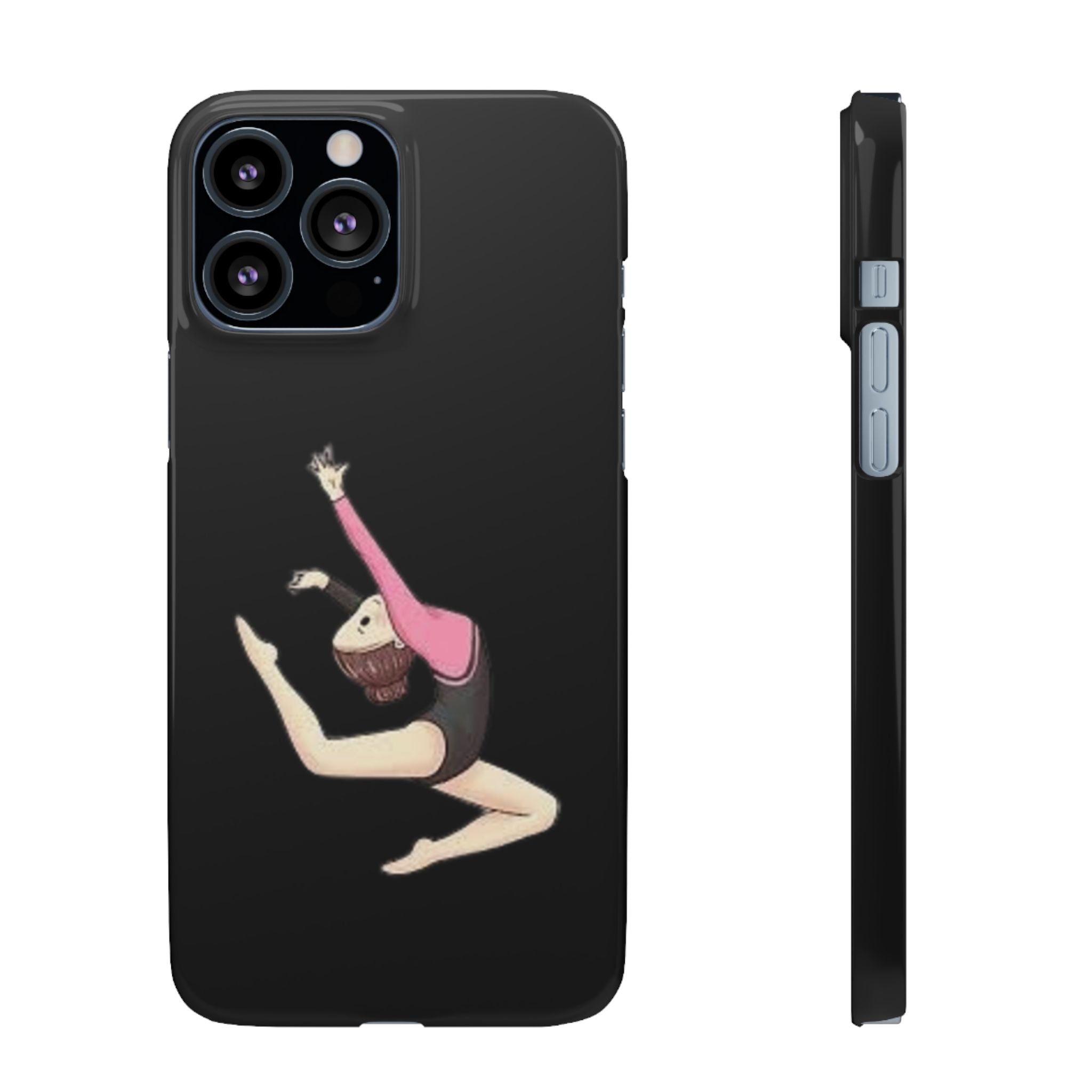 Gymnastics Phone Case — Leaping Girl Snap Case (Black)