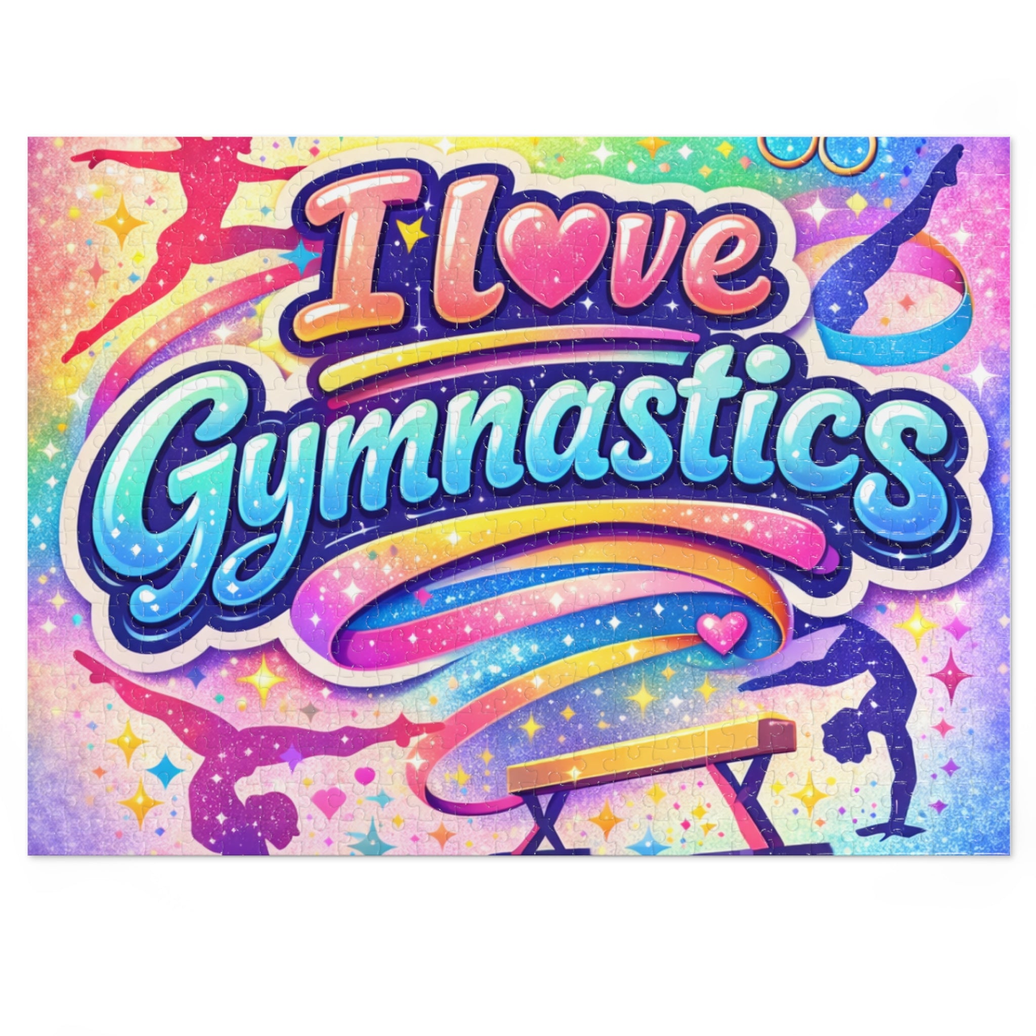 I Love Gymnastics Jigsaw Puzzle with Tin – Colorful Kids Gift