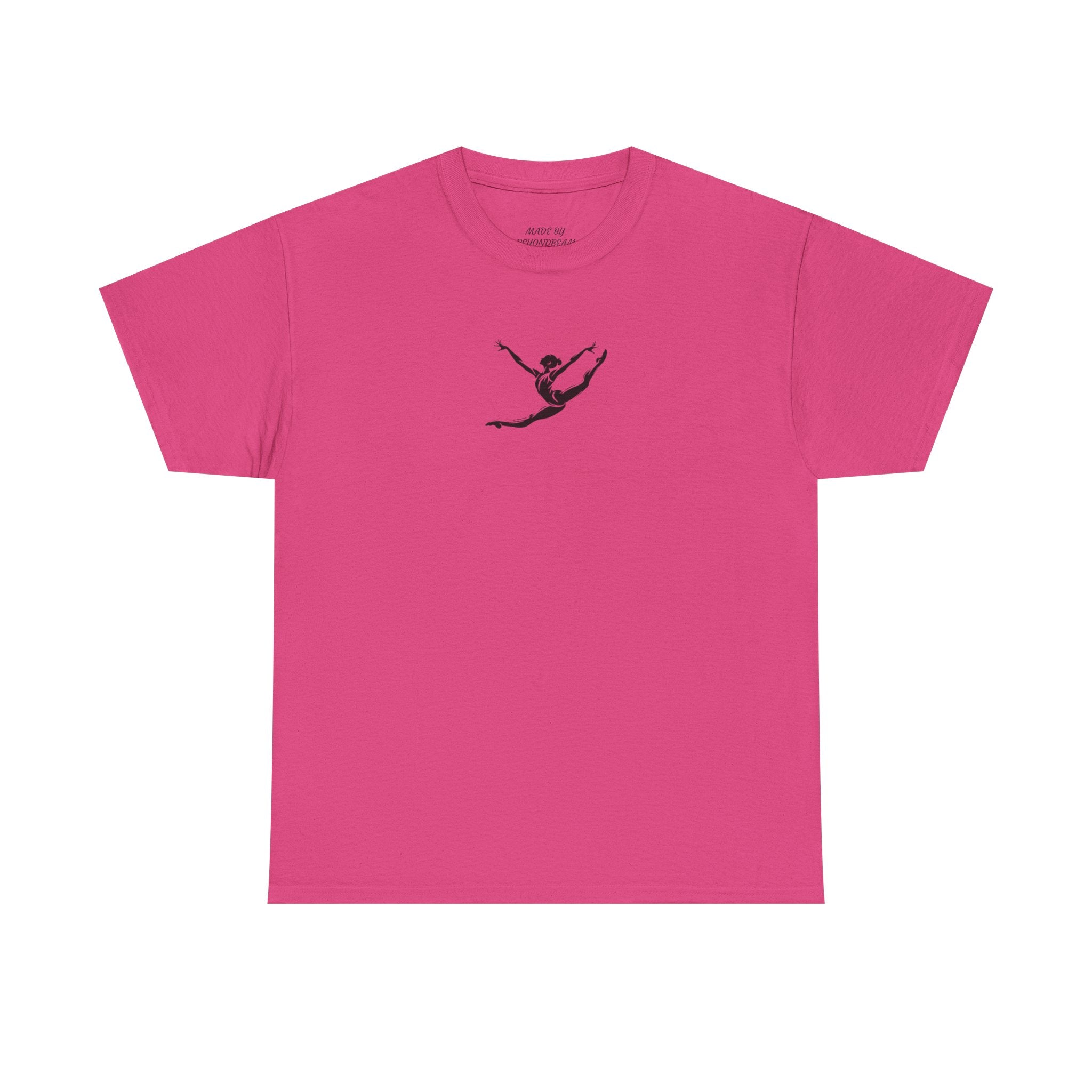 Gymnast Minimalist Tee — Small Graceful Leap Graphic T-Shirt (Adults)
