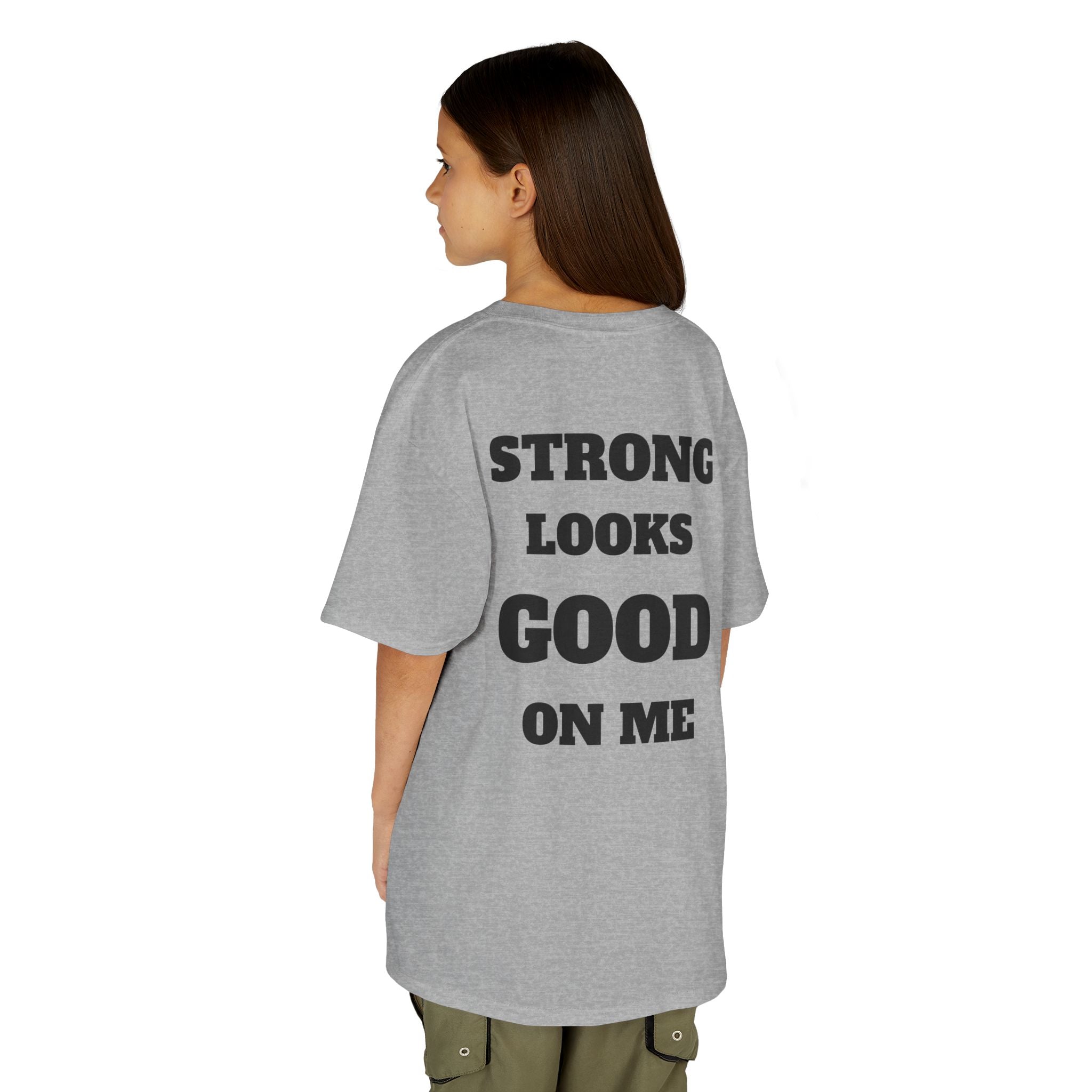 Kids Tee — "Strong Looks Good On Me" Inspirational Graphic Tee