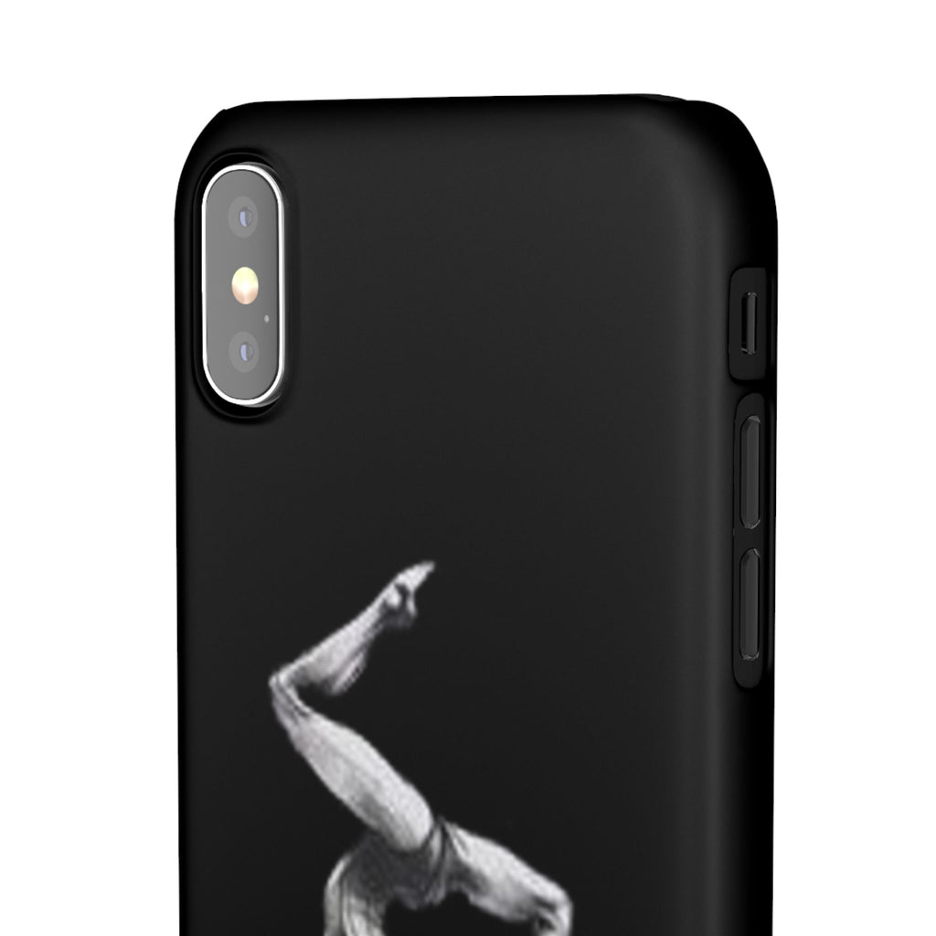 Coach Gymnastics Phone Case — Black Snap Phone Cover with Gymnast Silhouette