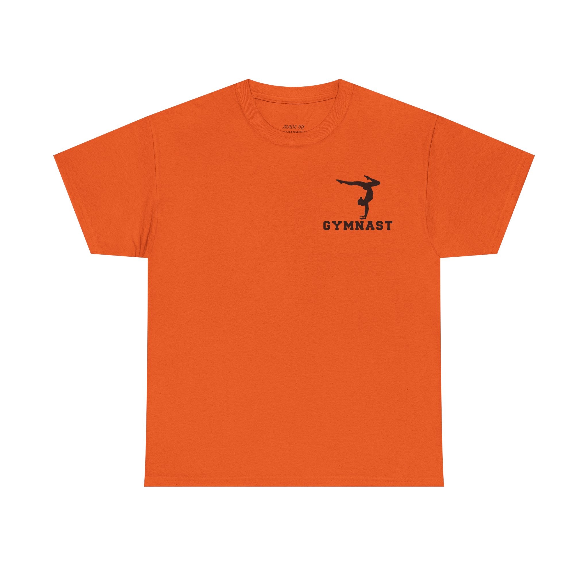 Gymnast Silhouette T-Shirt — "GYMNAST" Chest Logo Athletic Tee (Adults)