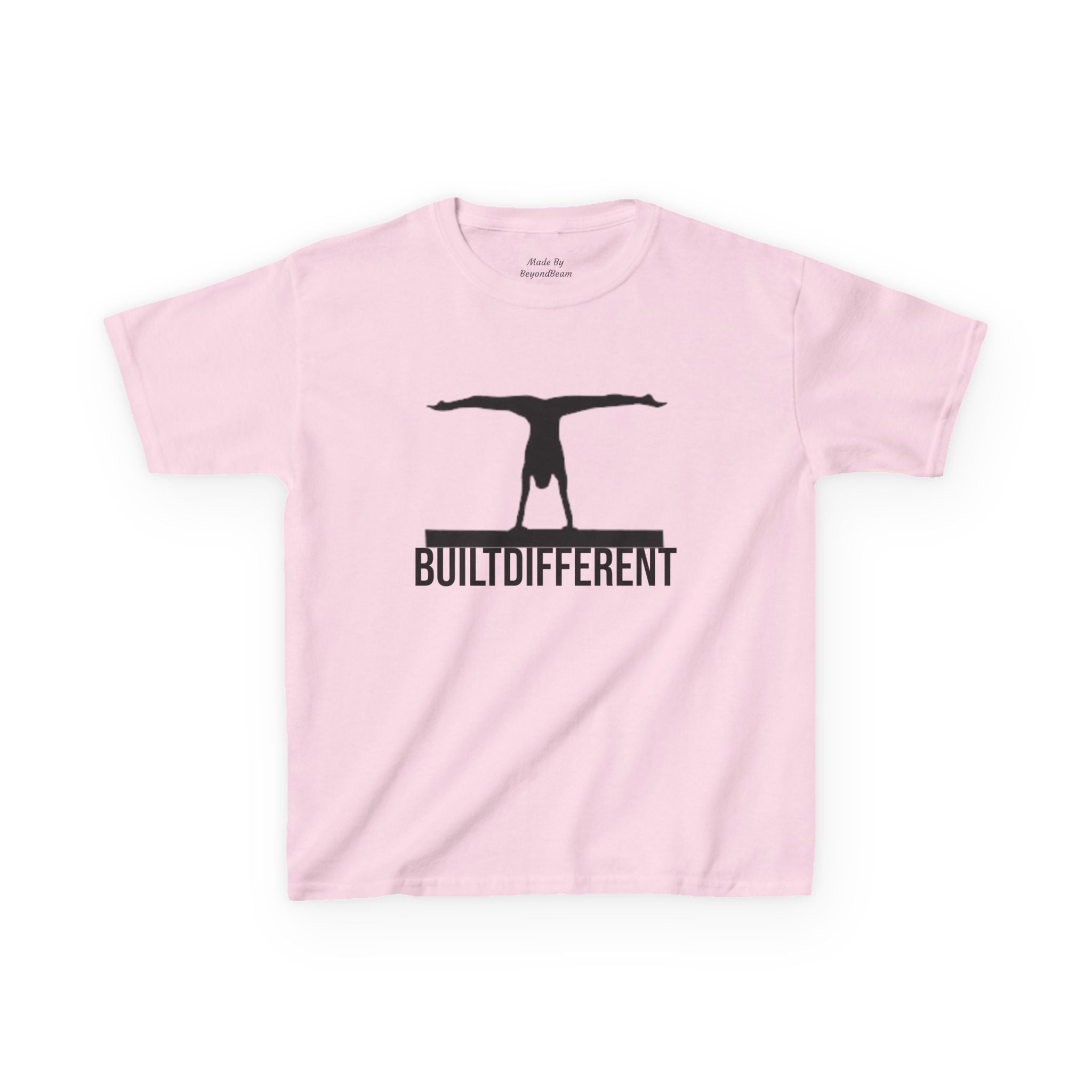 Kids T-Shirt — 'BUILTDIFFERENT' Gymnast Silhouette Tee
