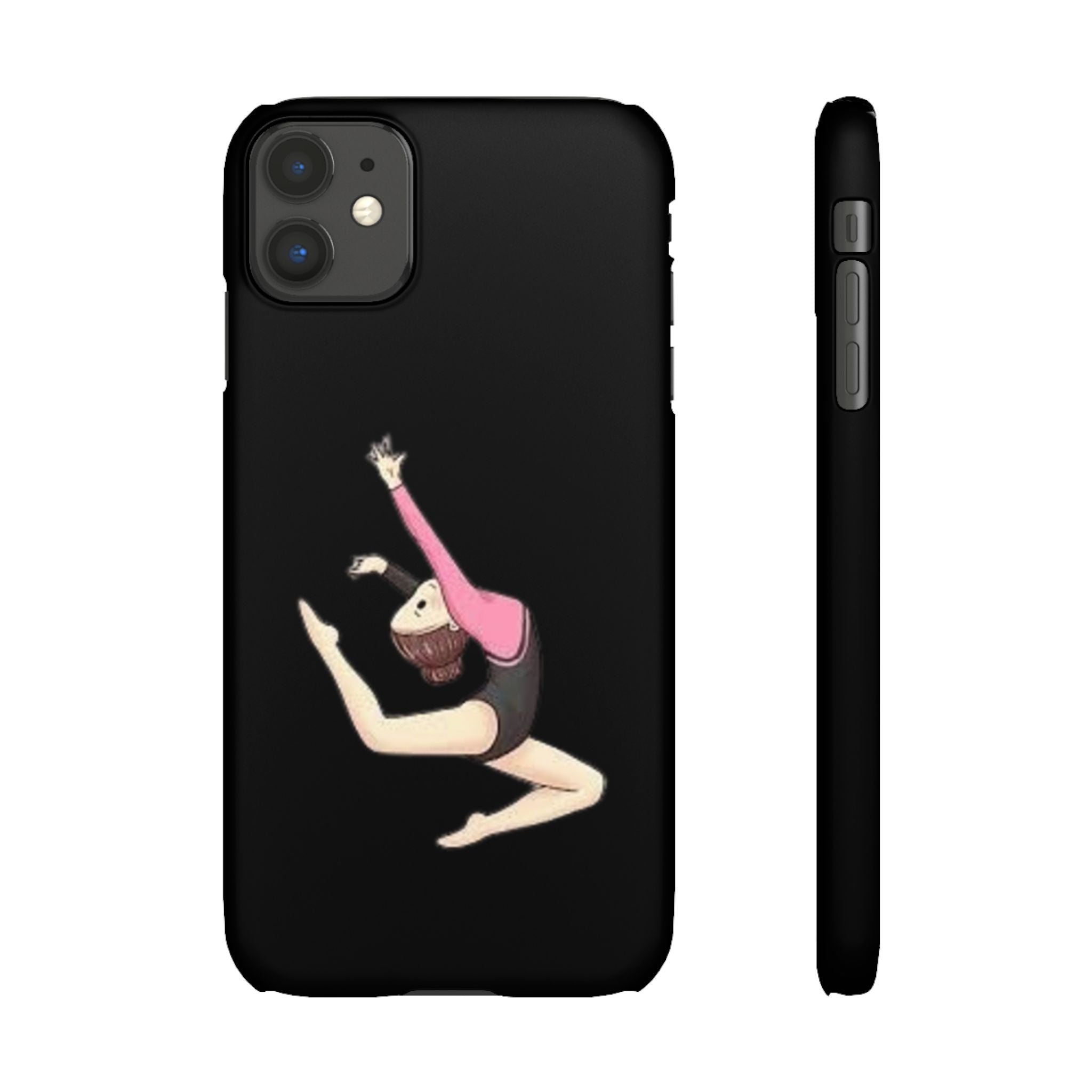 Gymnastics Phone Case — Leaping Girl Snap Case (Black)